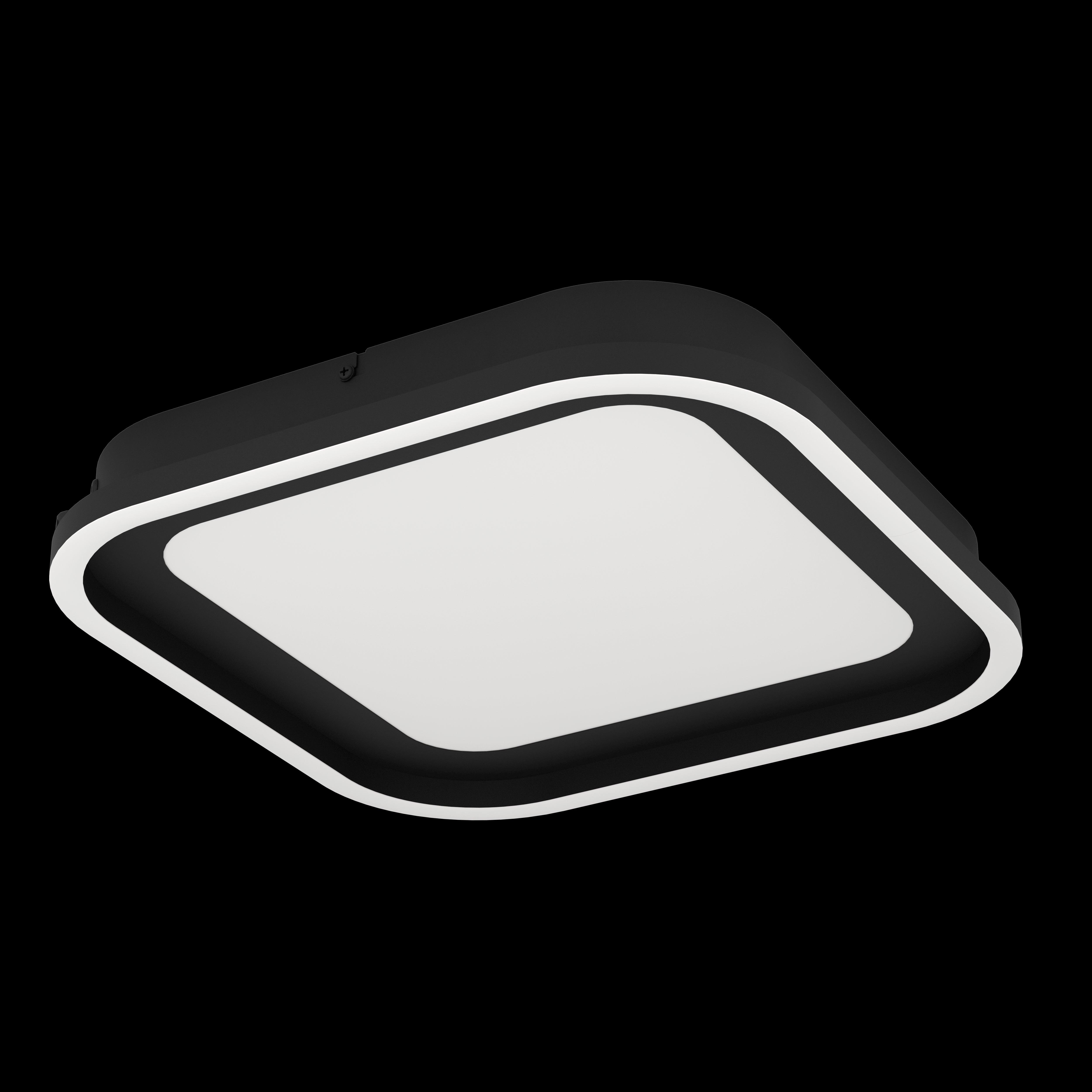 eglo calagrano led black square flush ceiling light 37 5cm living room close up