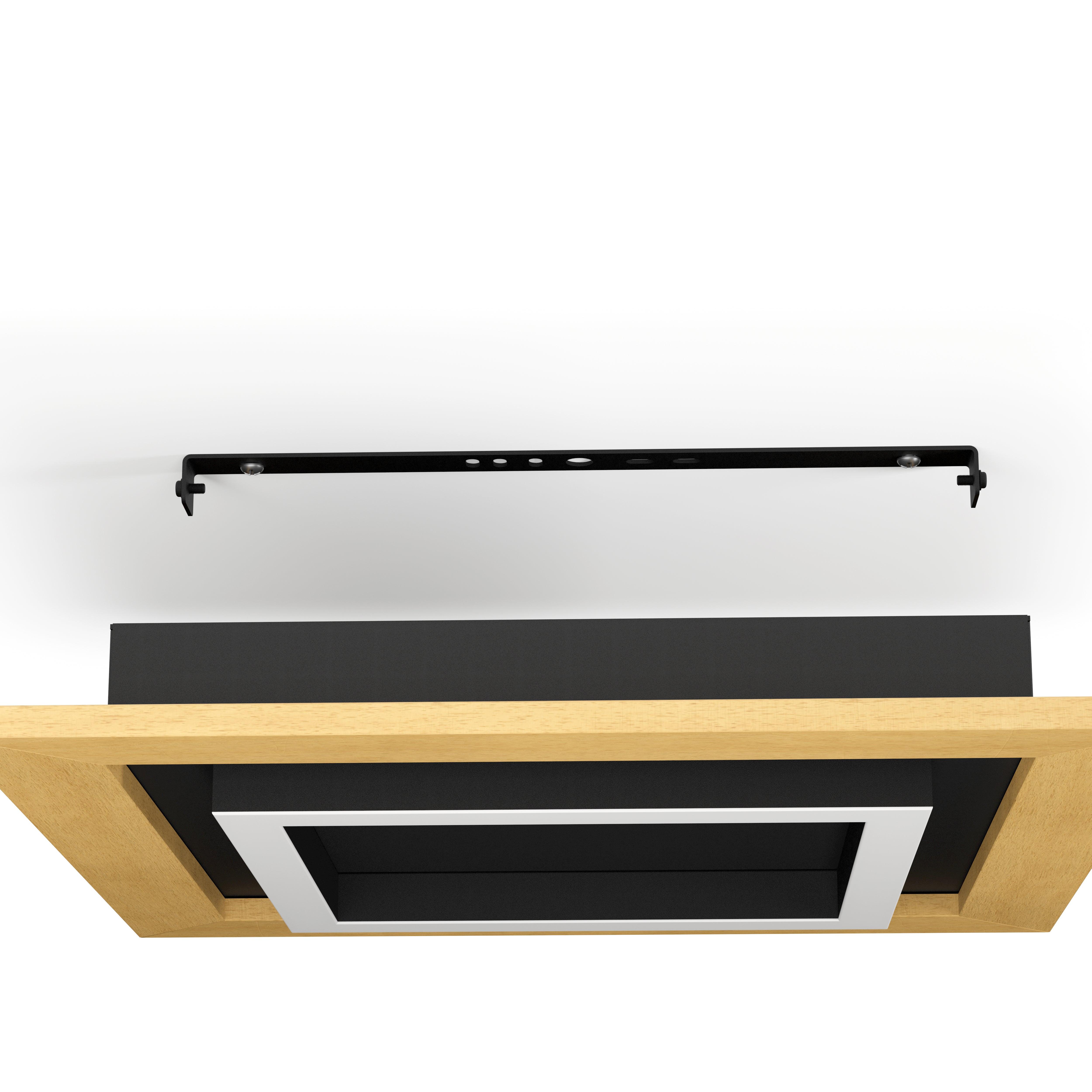 eglo tirrenara led black wooden square ceiling flush 37cm living room close up
