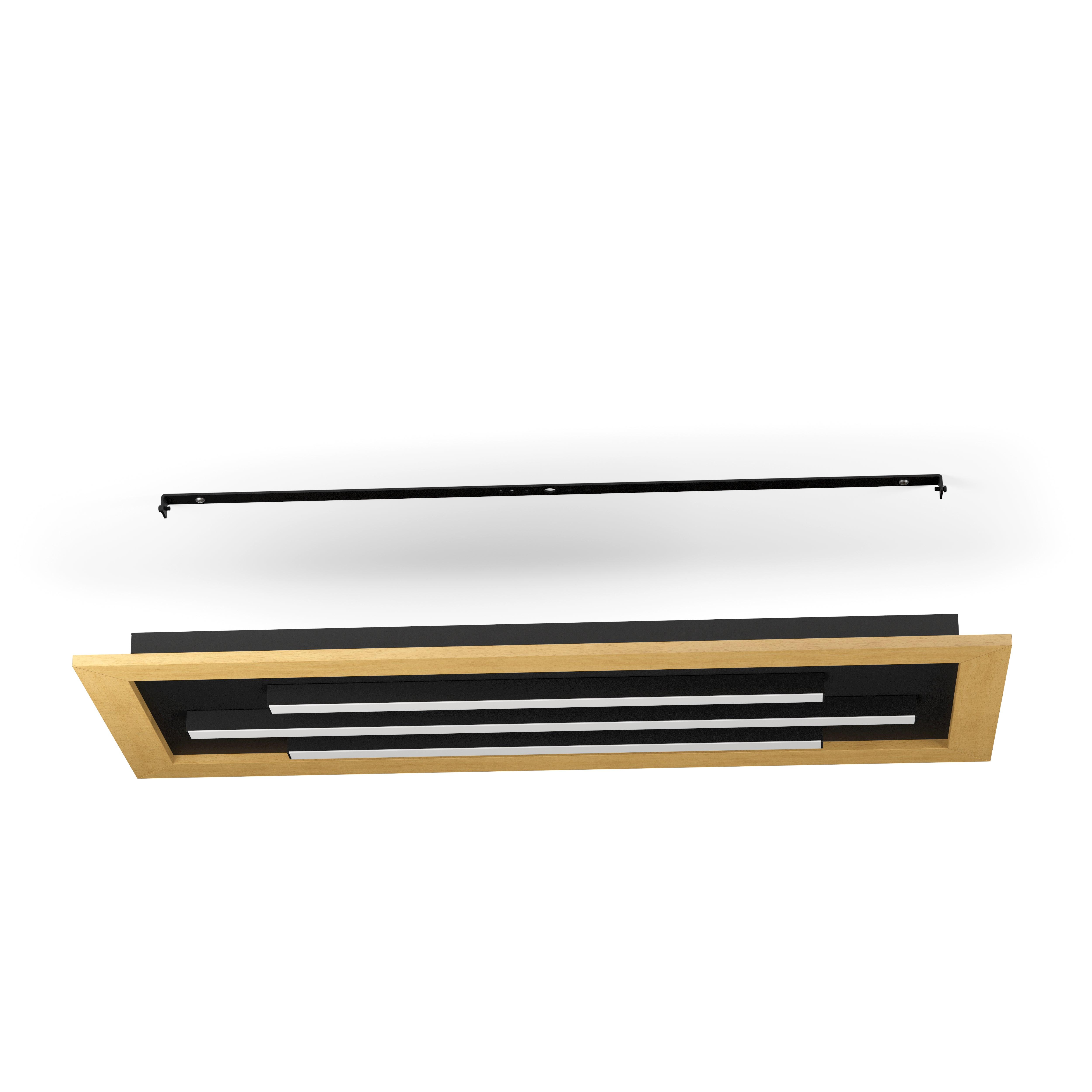 eglo tirrenara led black wooden rectangular ceiling flush kitchen lighting