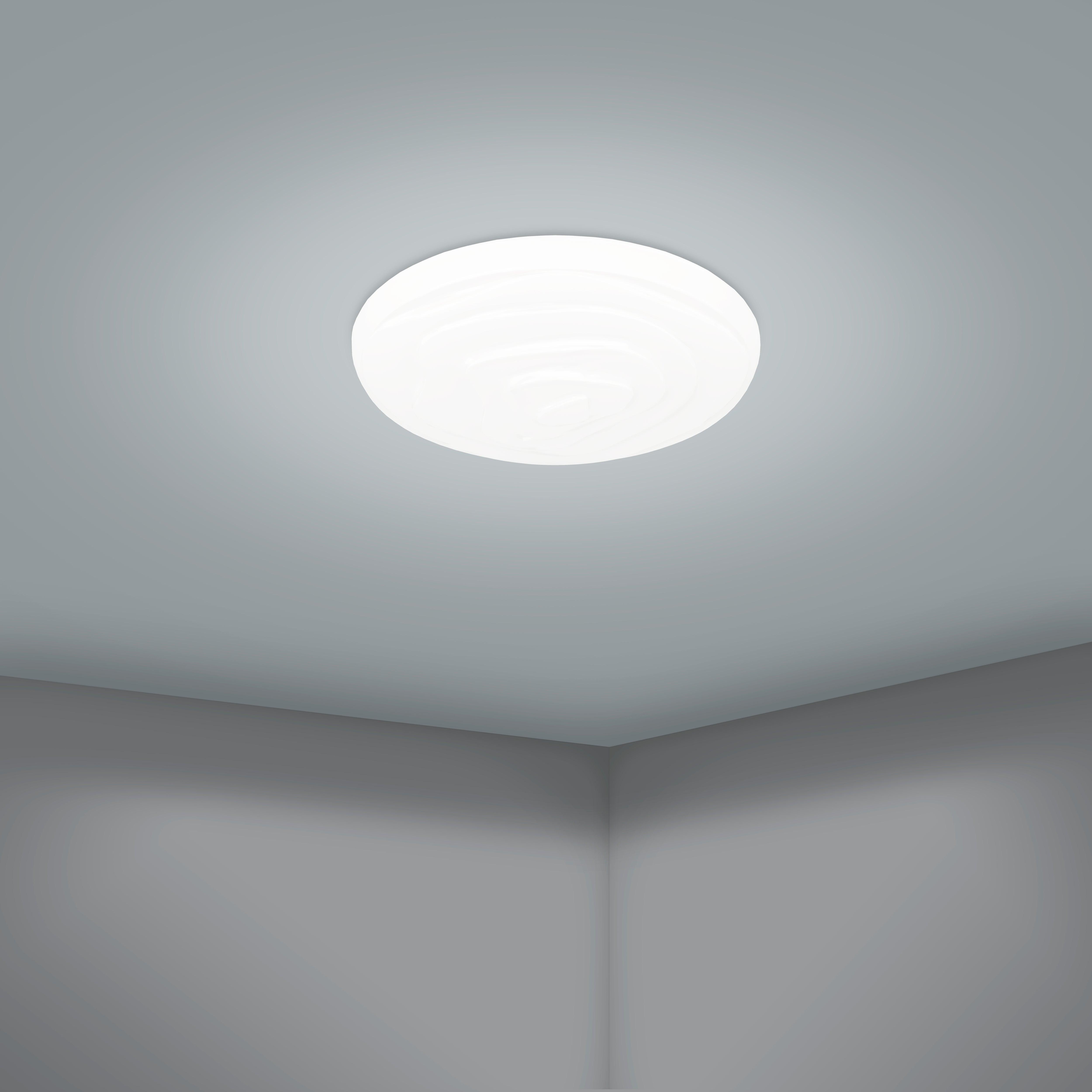 eglo battistona led white round ceiling flush 48cm living room image
