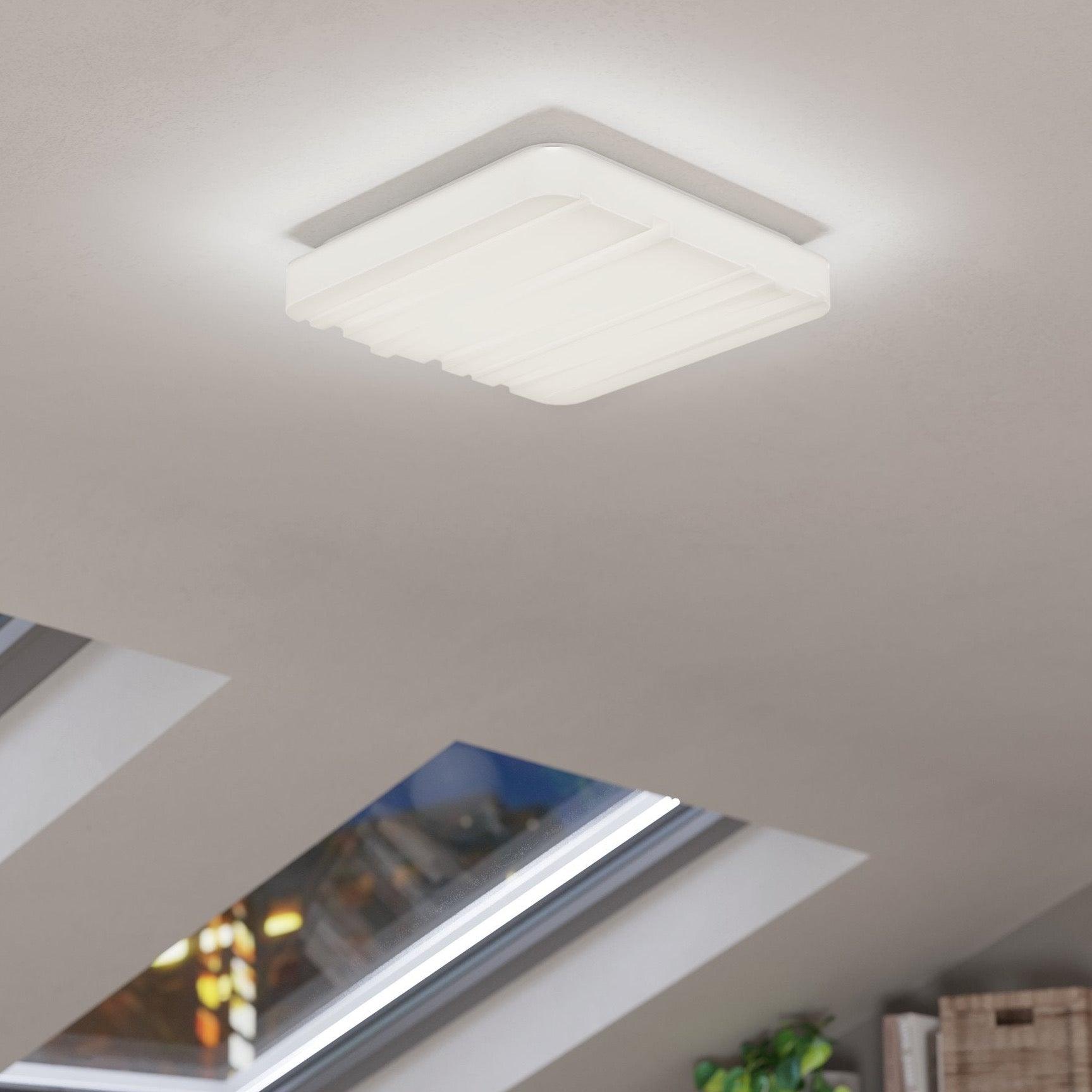 eglo ferentino led square white ceiling flush 28cm