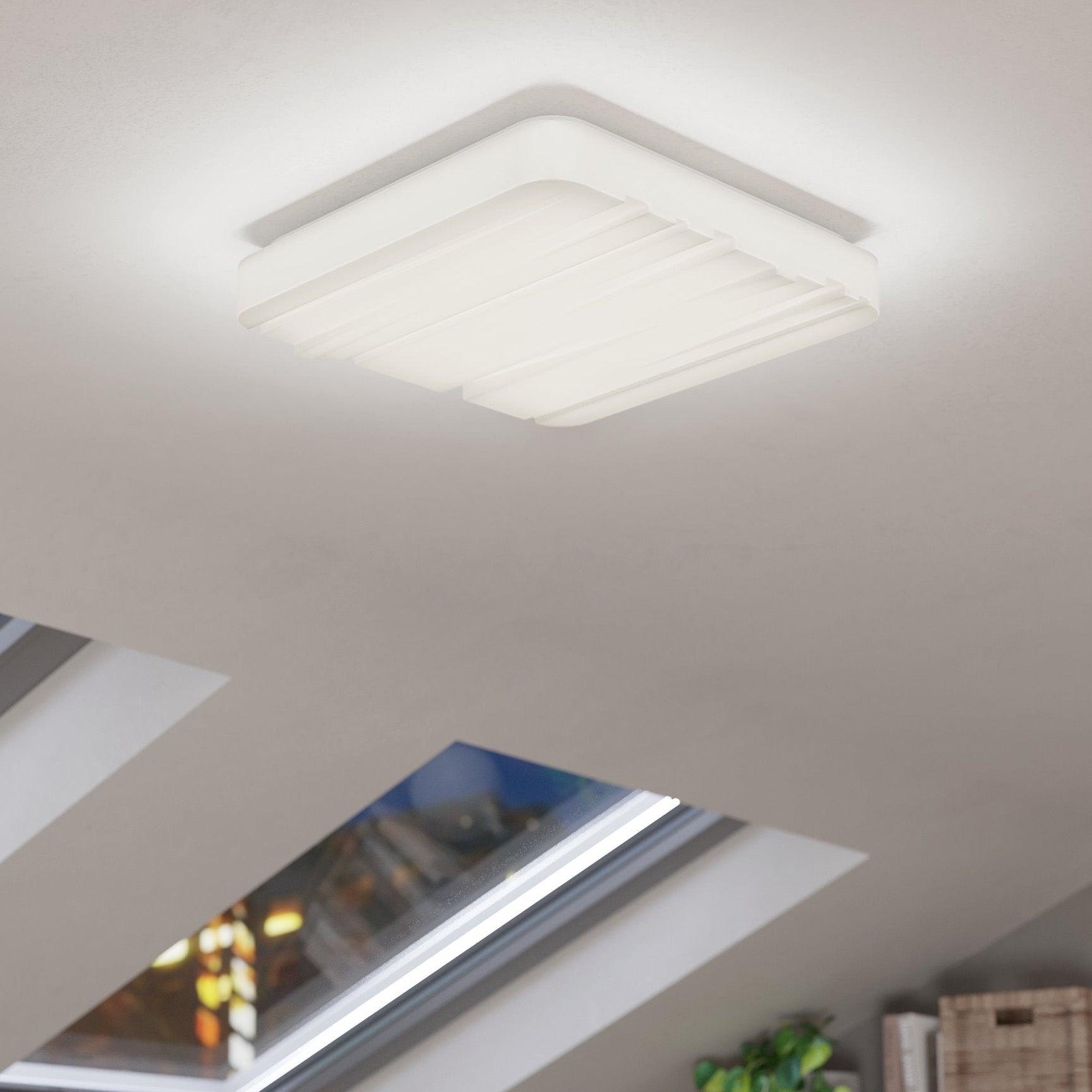 eglo ferentino led square white ceiling flush 33cm
