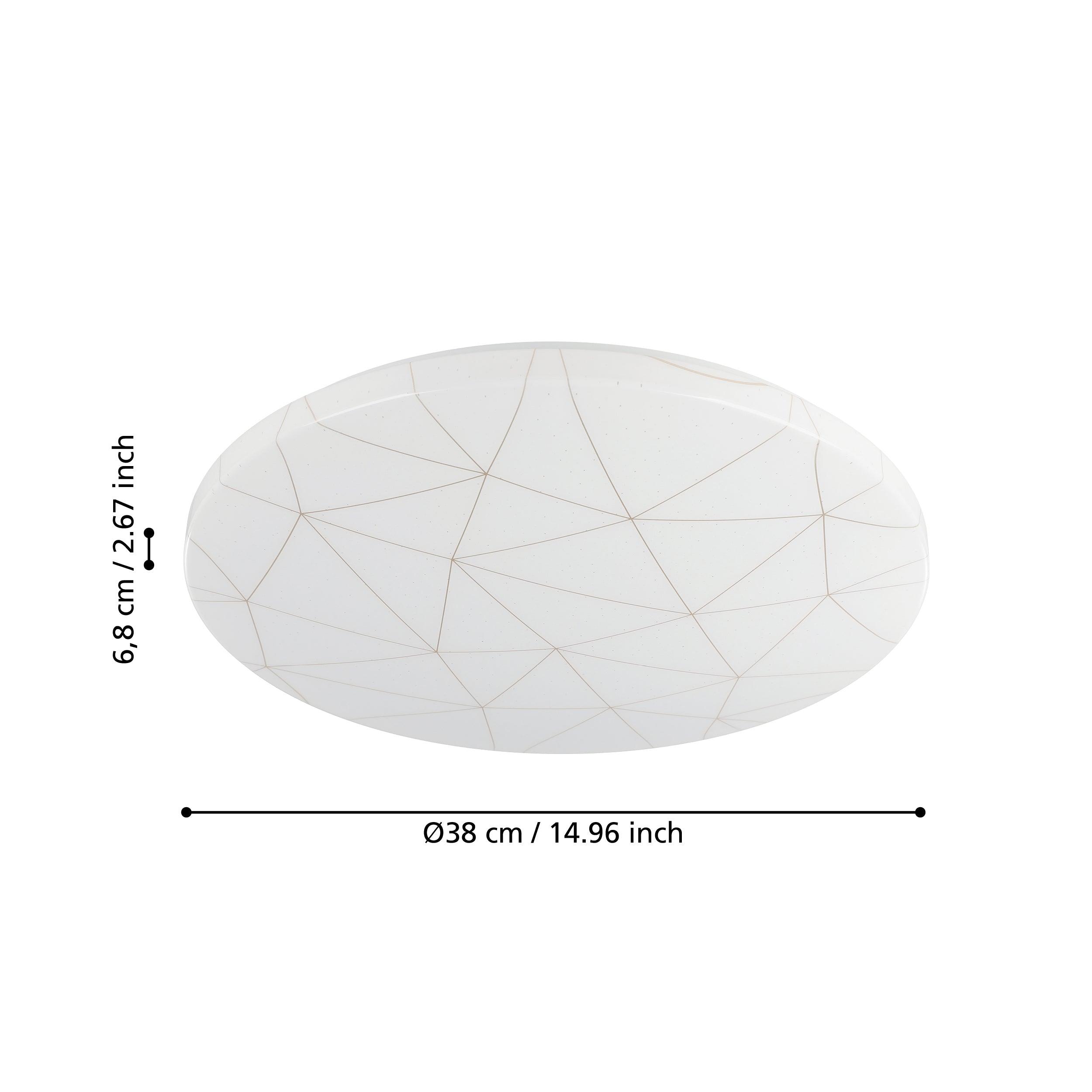 eglo rende led round white gold ceiling flush 38cm kitchen lighting