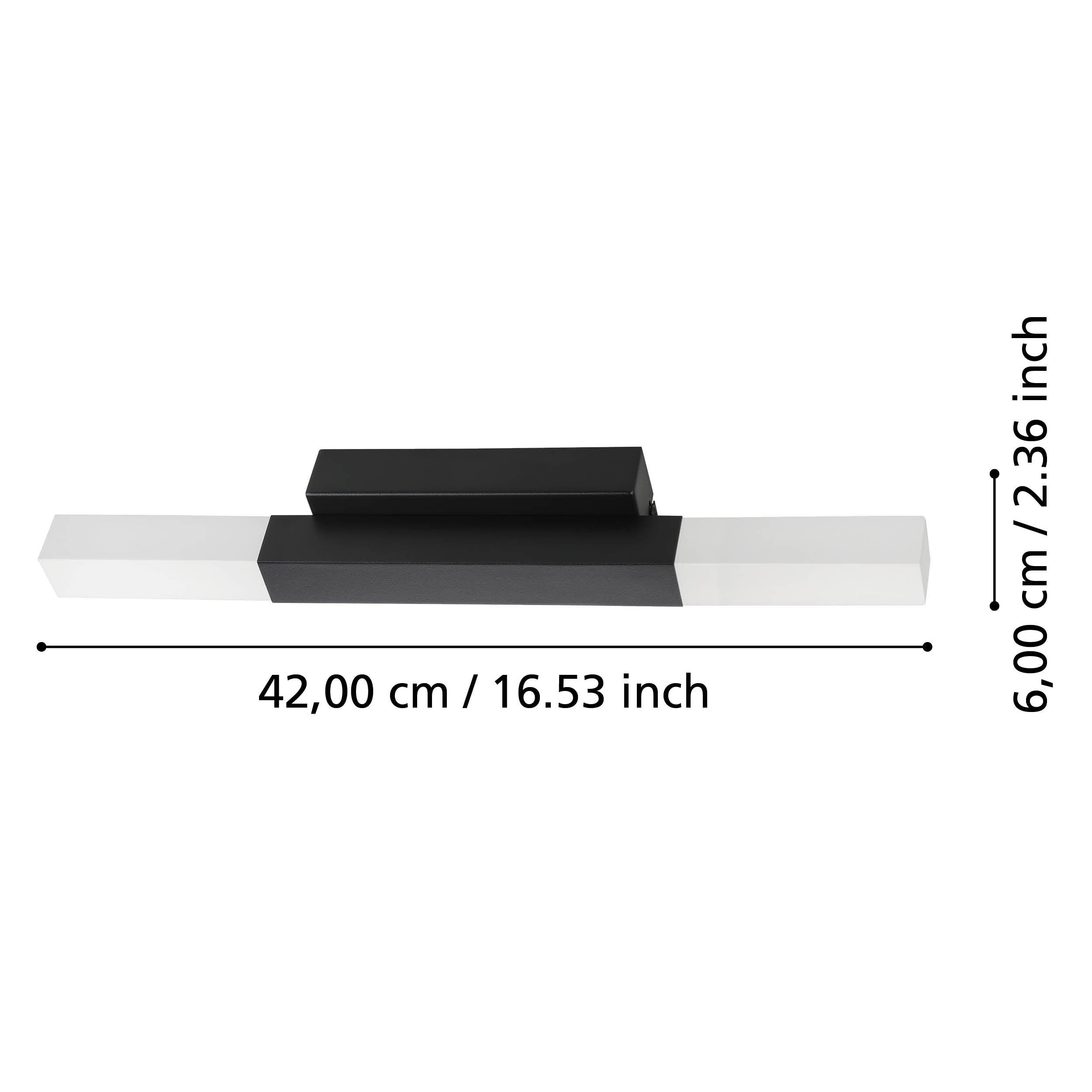 eglo alcudia ip44 black led bathroom wall light living room close up