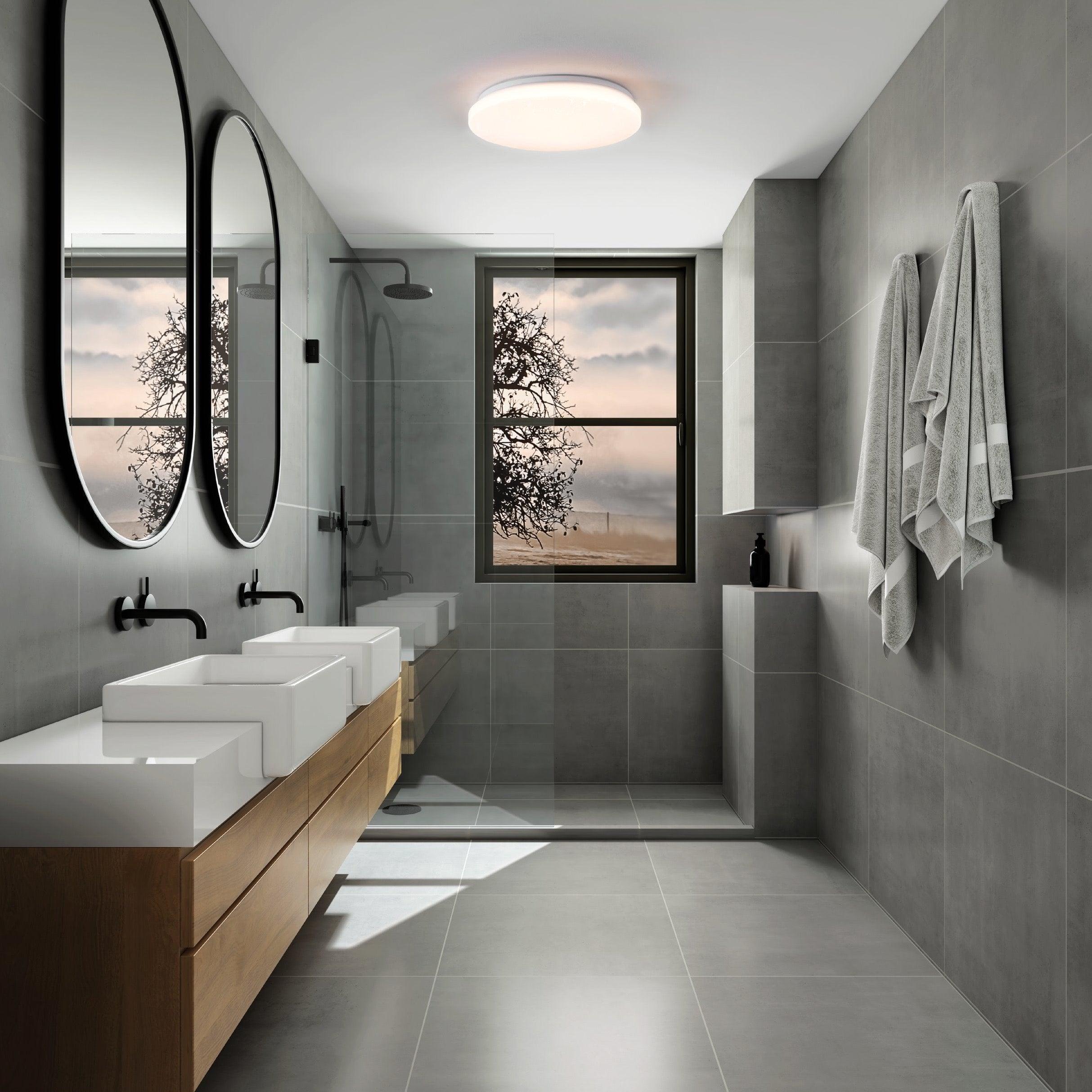 eglo frania s round white ip44 bathroom ceiling flush 31cm