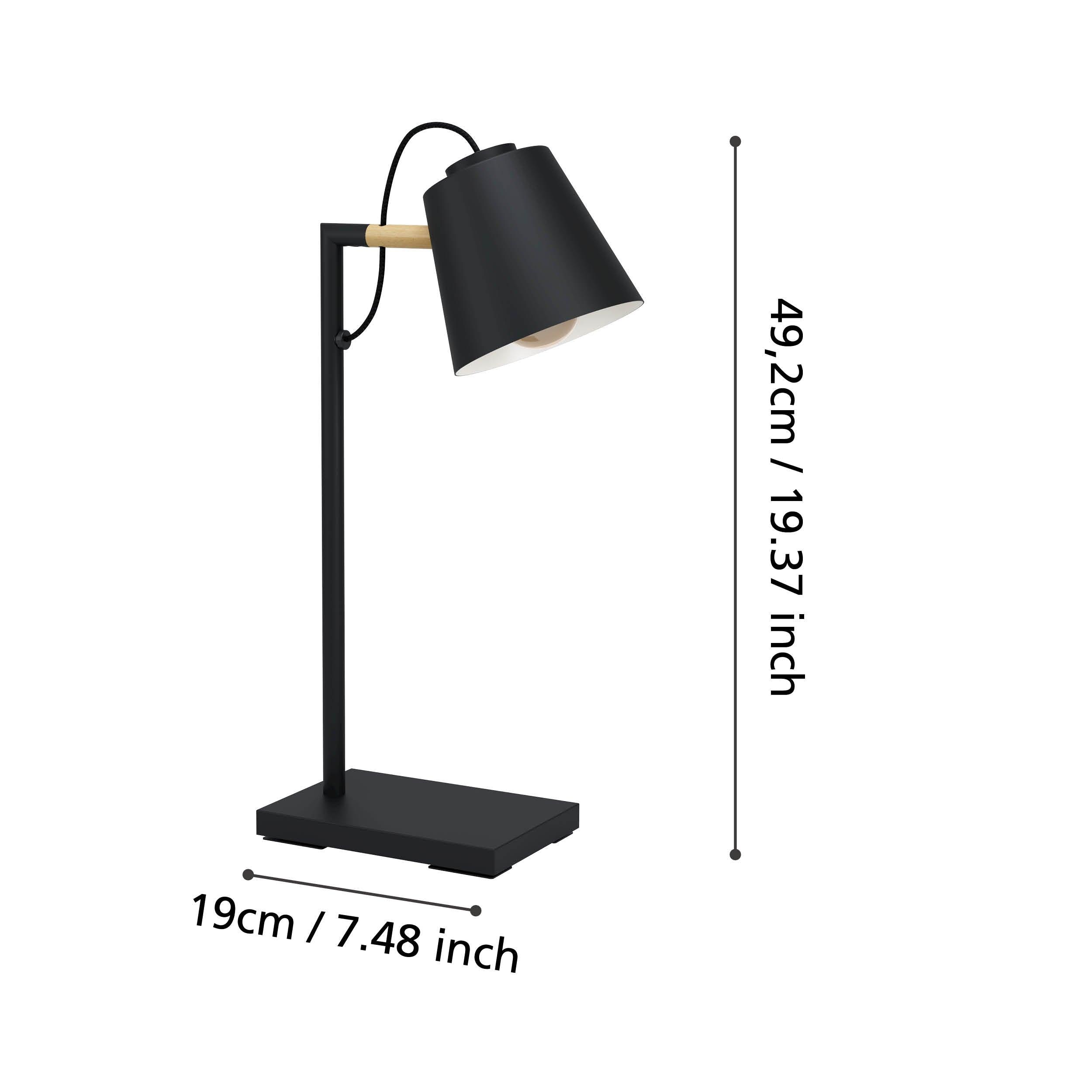 eglo lacey qi black touch table lamp kitchen lighting