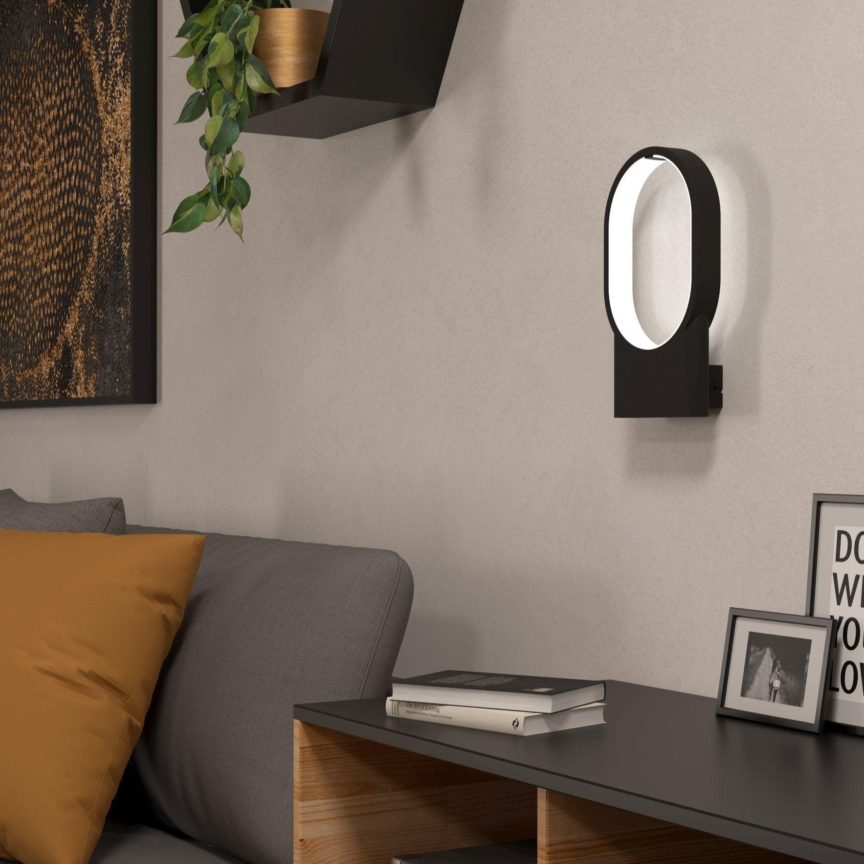 eglo codriales black led wall light