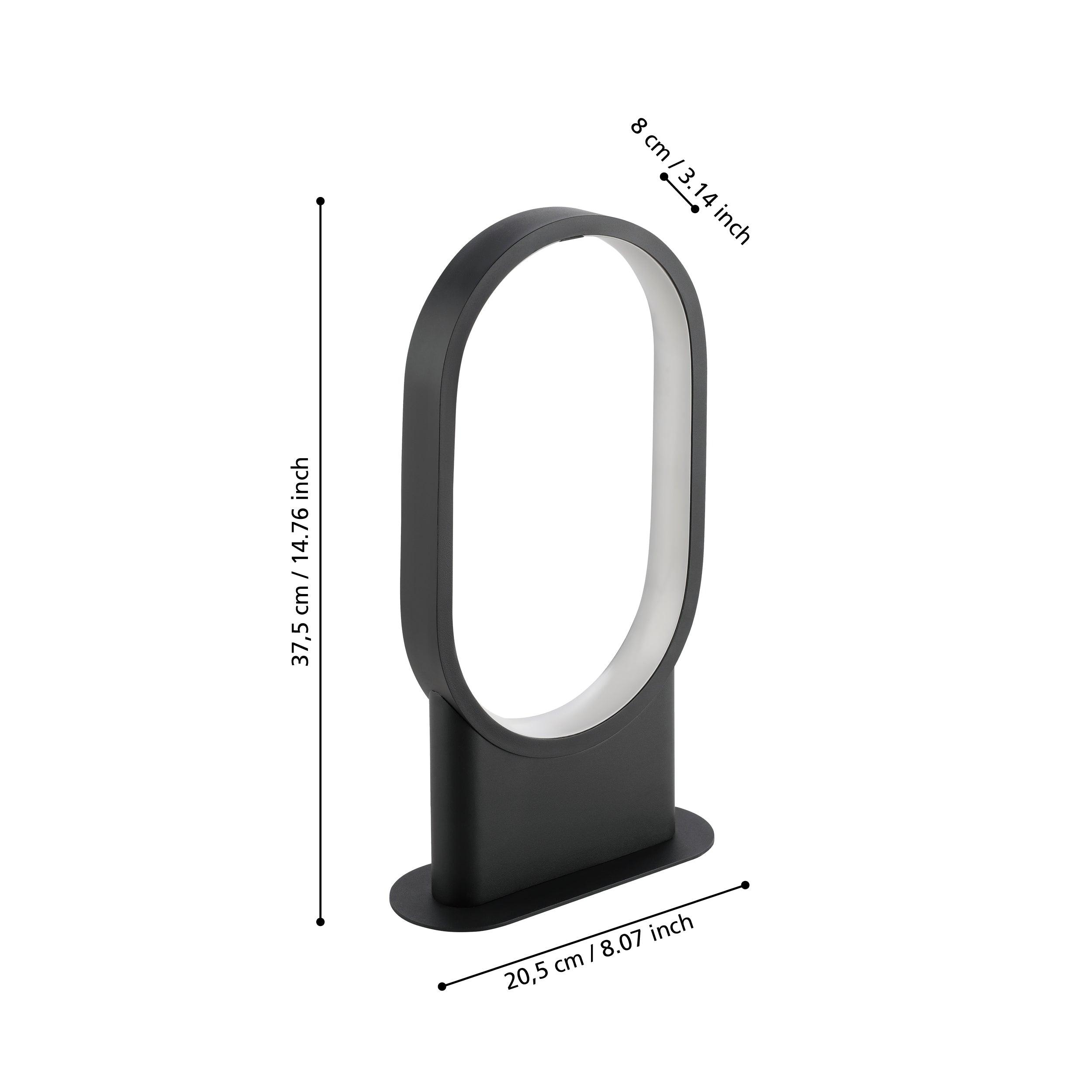 eglo codriales black led modern table lamp living room close up