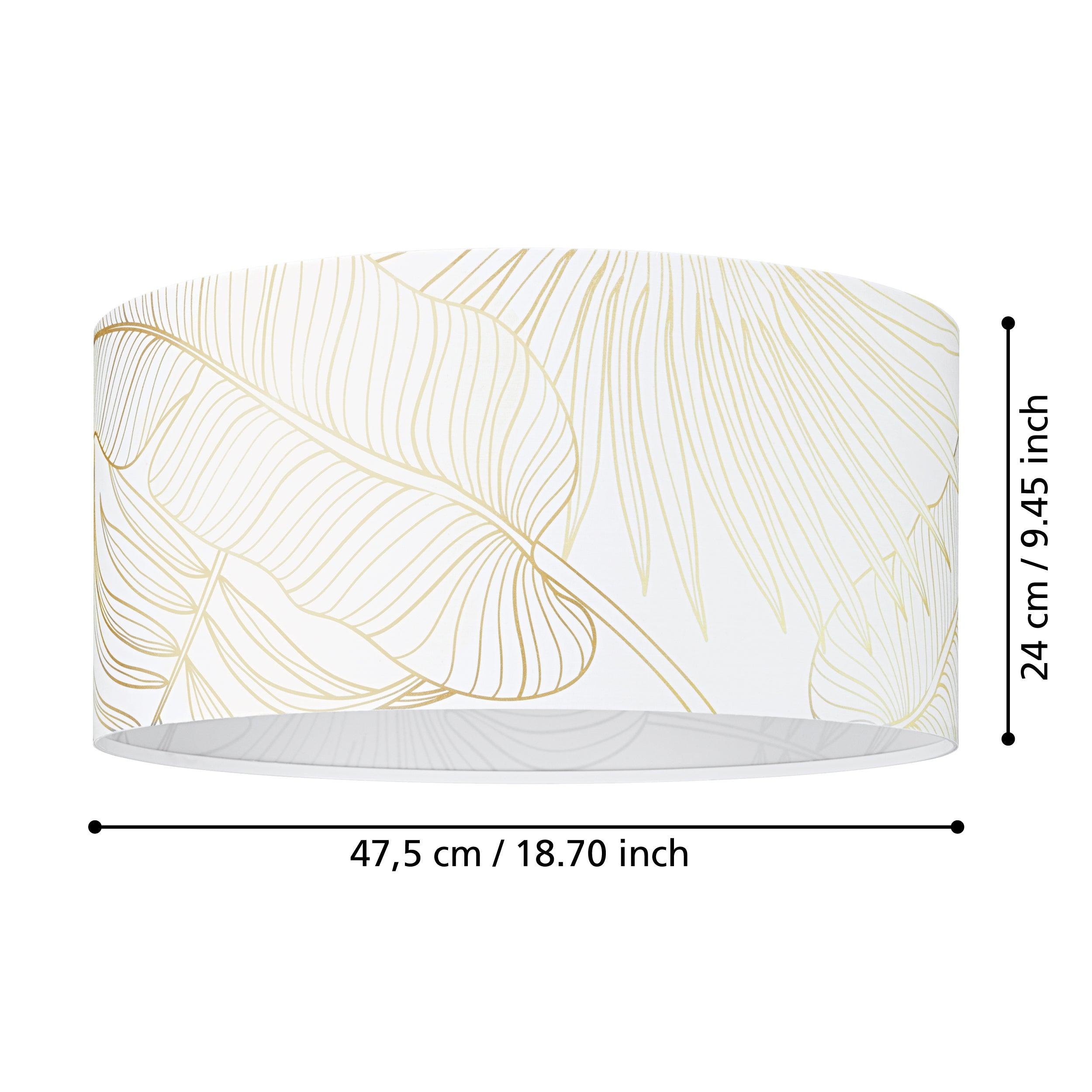 eglo bucamaranga white gold fabric flush ceiling lampshade Kitchen Lighting Close Up