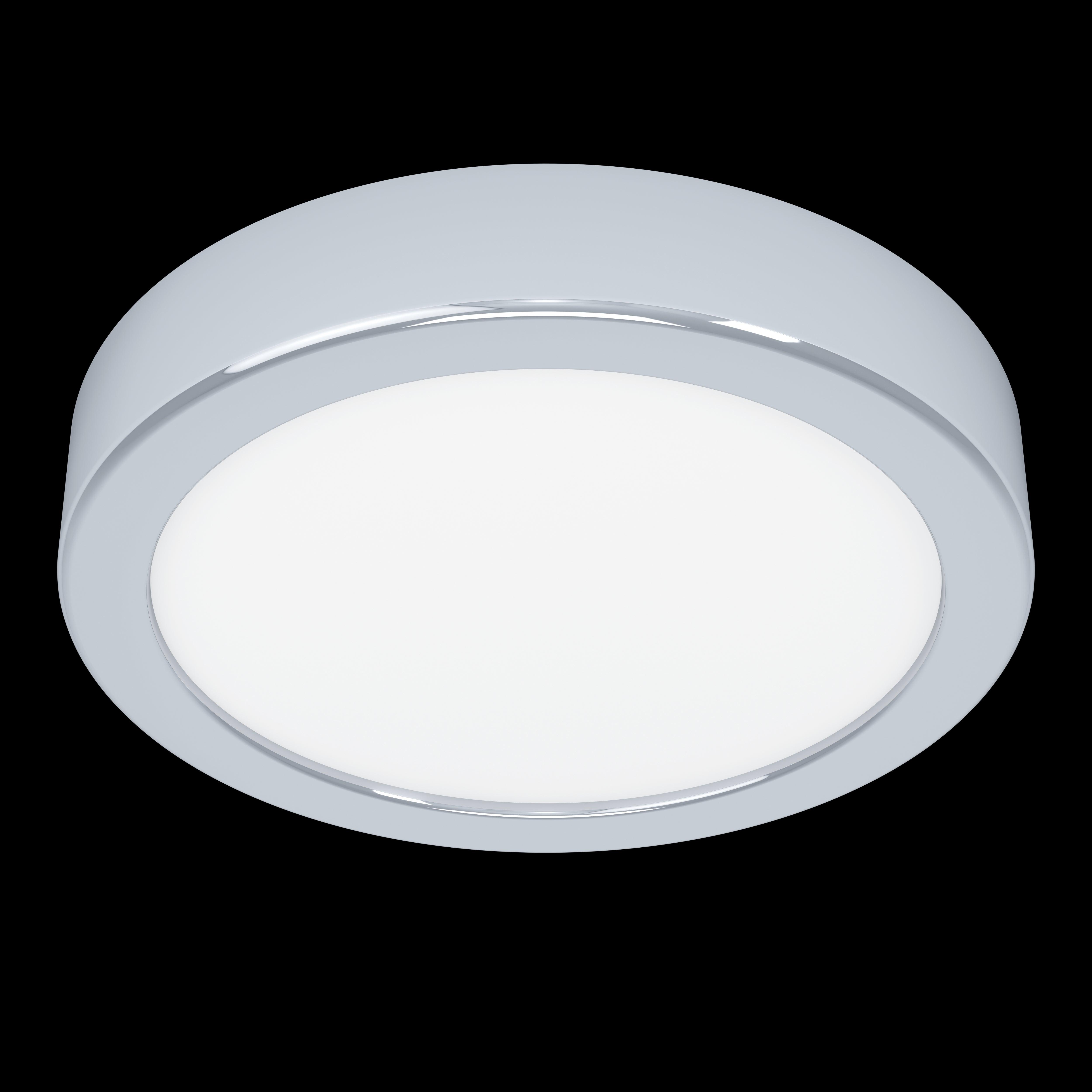 eglo fueva 5 led round chrome flush ceiling light 16cm living room image