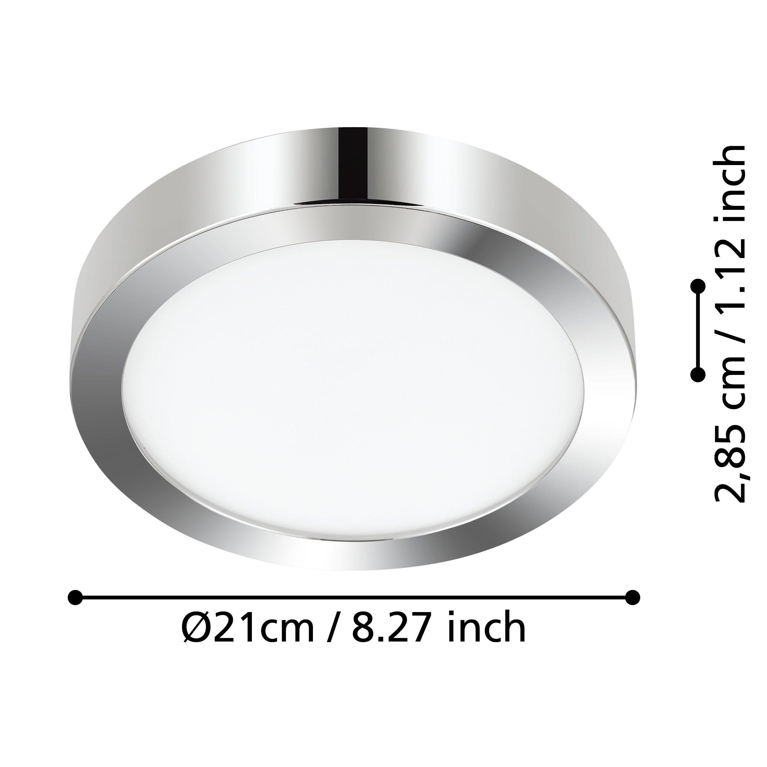 eglo fueva 5 led round chrome flush ceiling light 21cm living room close up