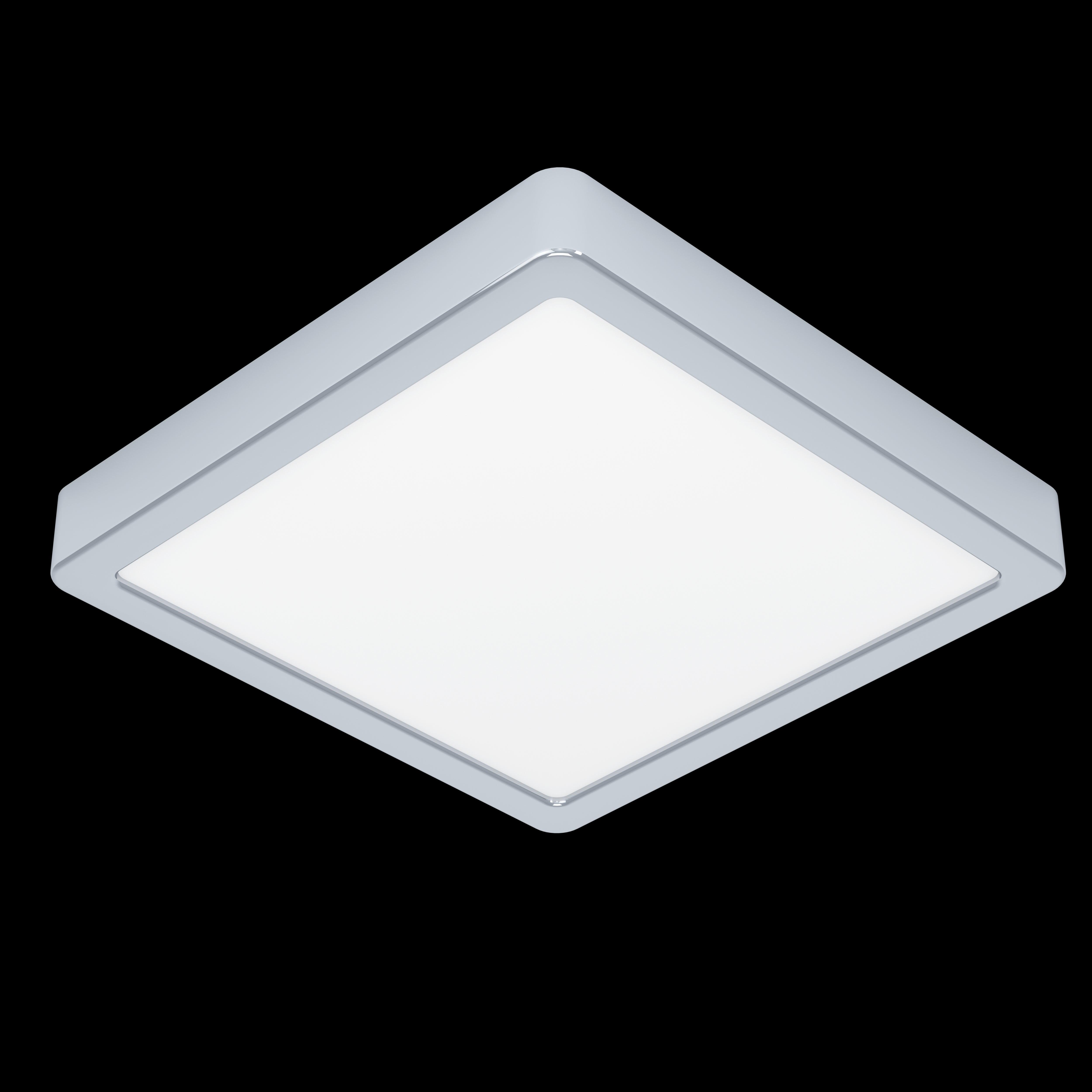 eglo fueva 5 chrome led ip44 square flush 21cm living room image