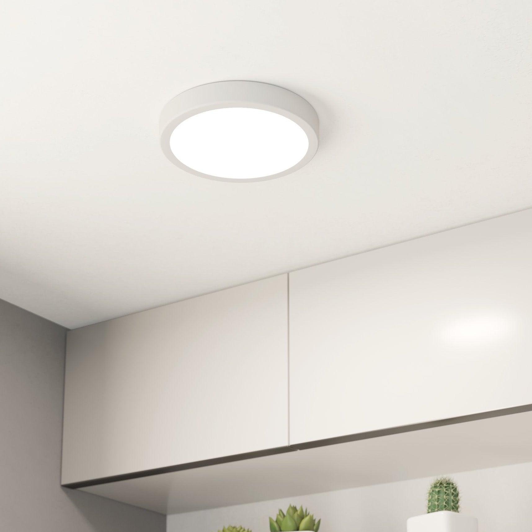eglo fueva 5 led ip44 round white flush ceiling light