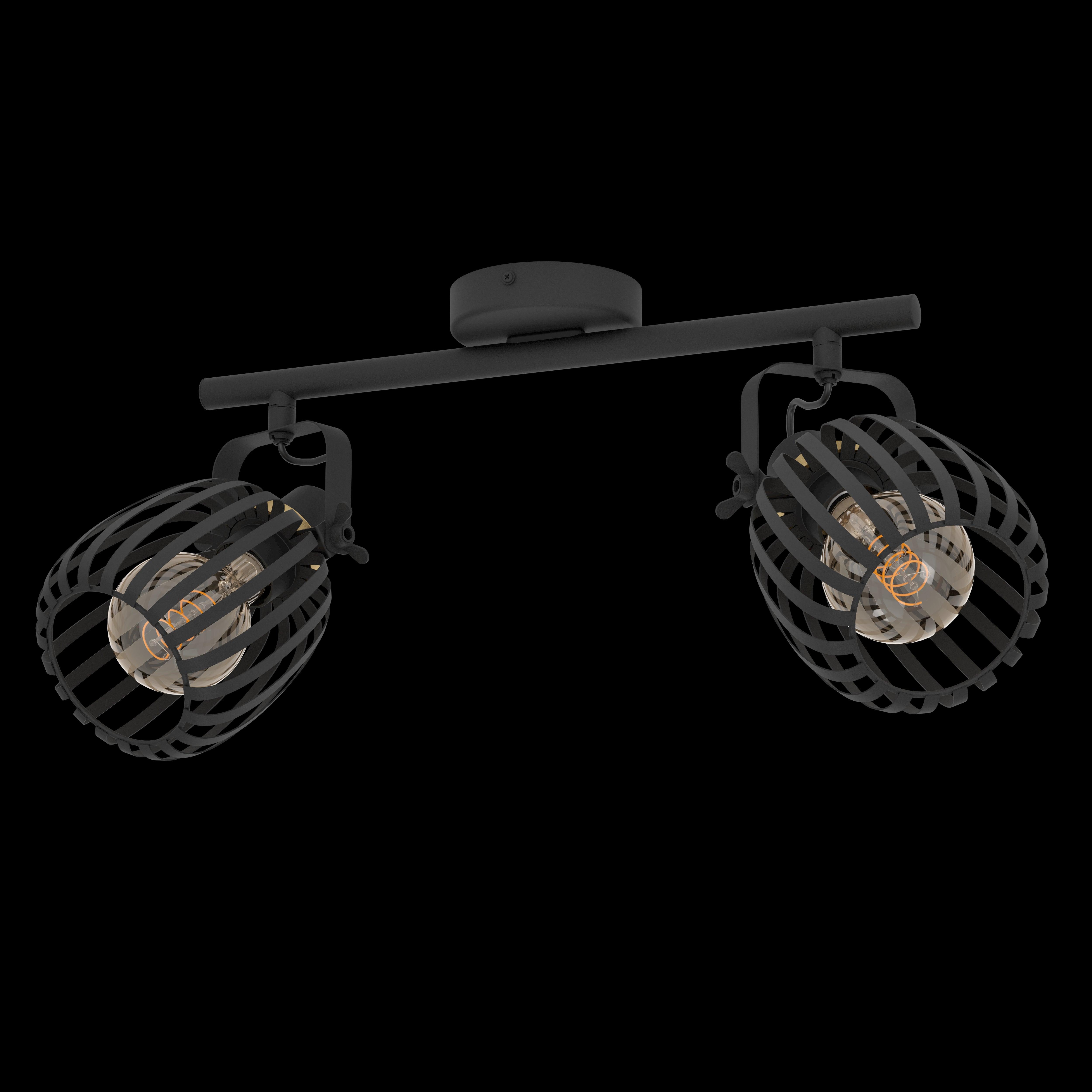 eglo girona black brass 2 light bar spotlight Kitchen Lighting Close Up