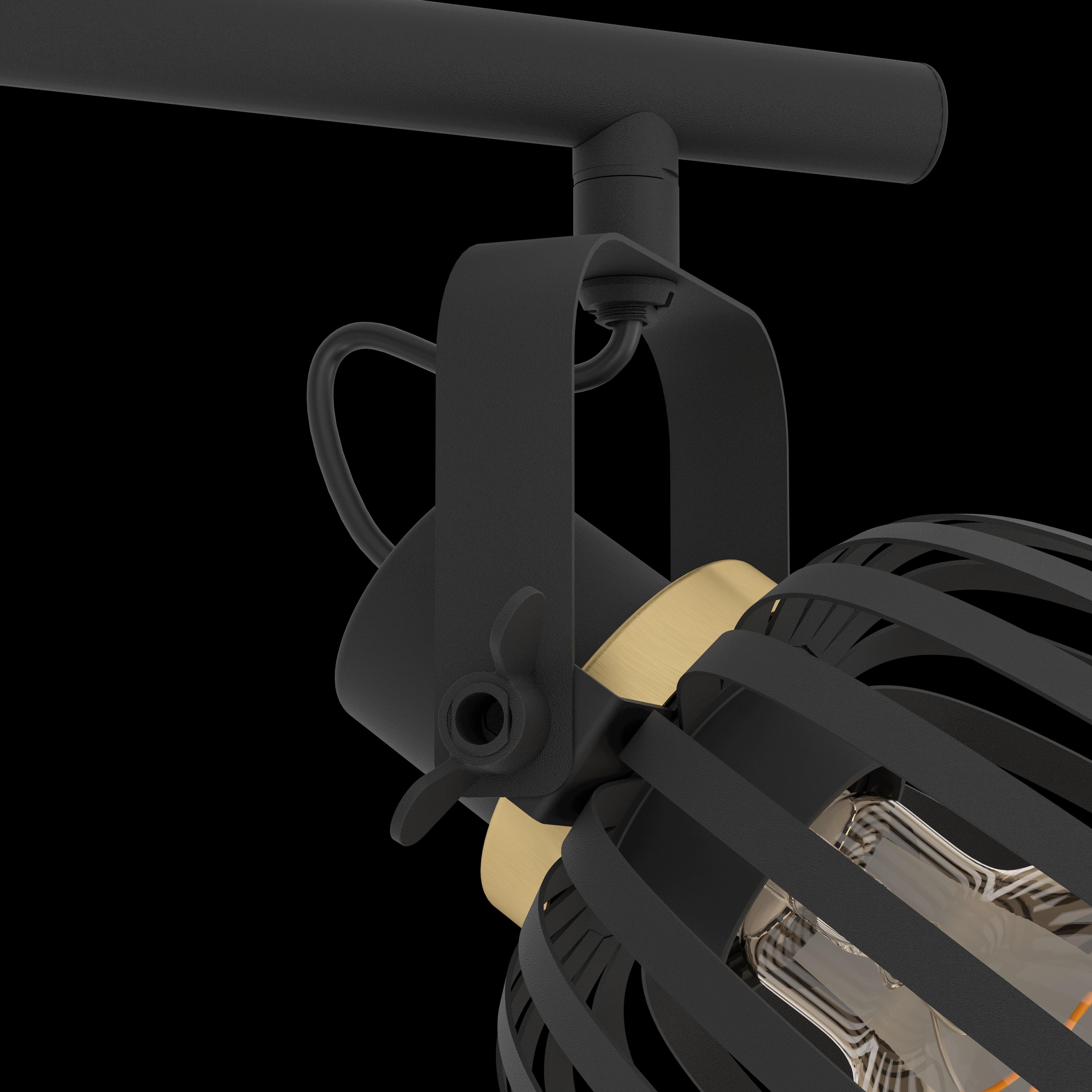 eglo girona black brass 3 light bar spotlight hallway lighting