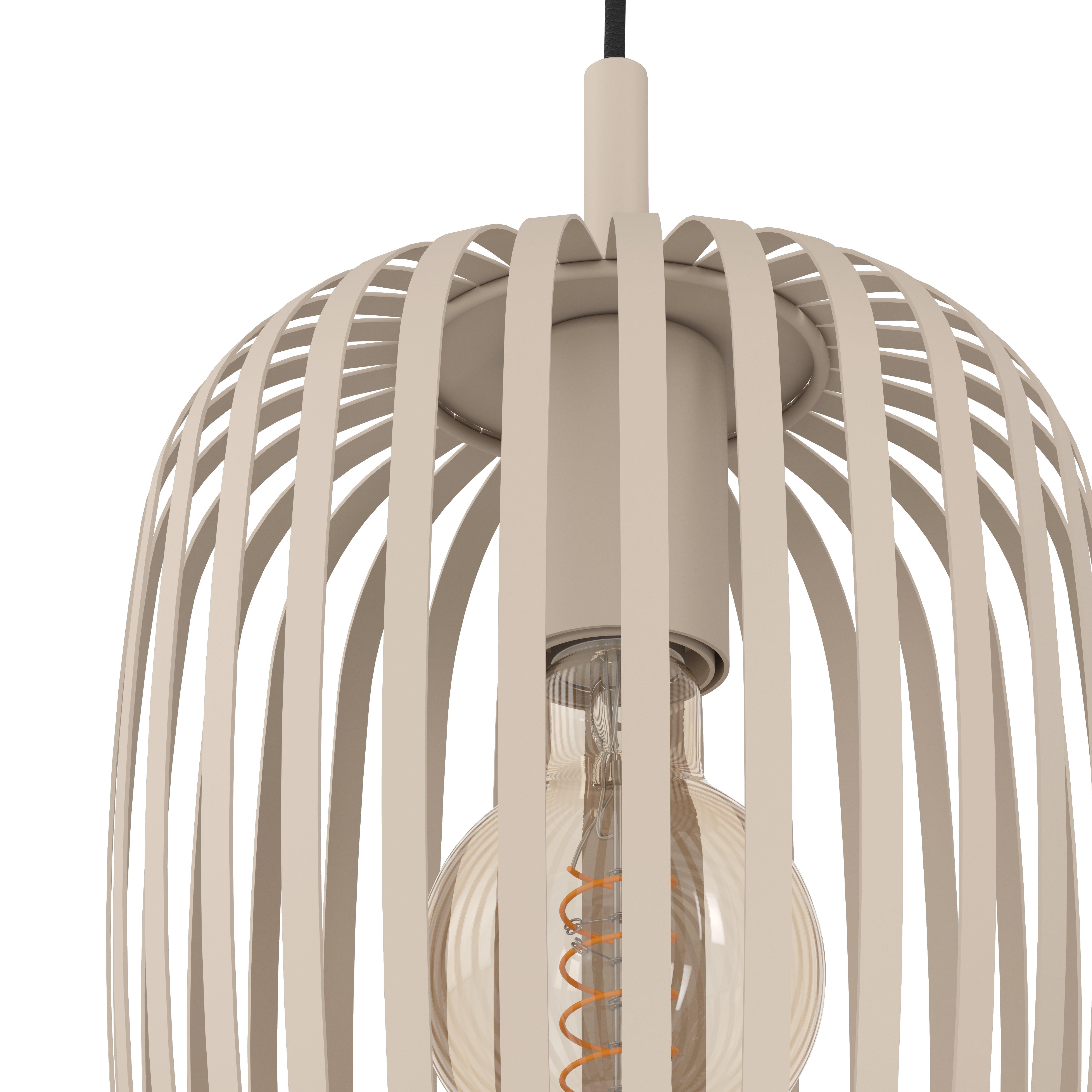 eglo romazzina 3 light sand metal caged ceiling pendant Kitchen Lighting Close Up