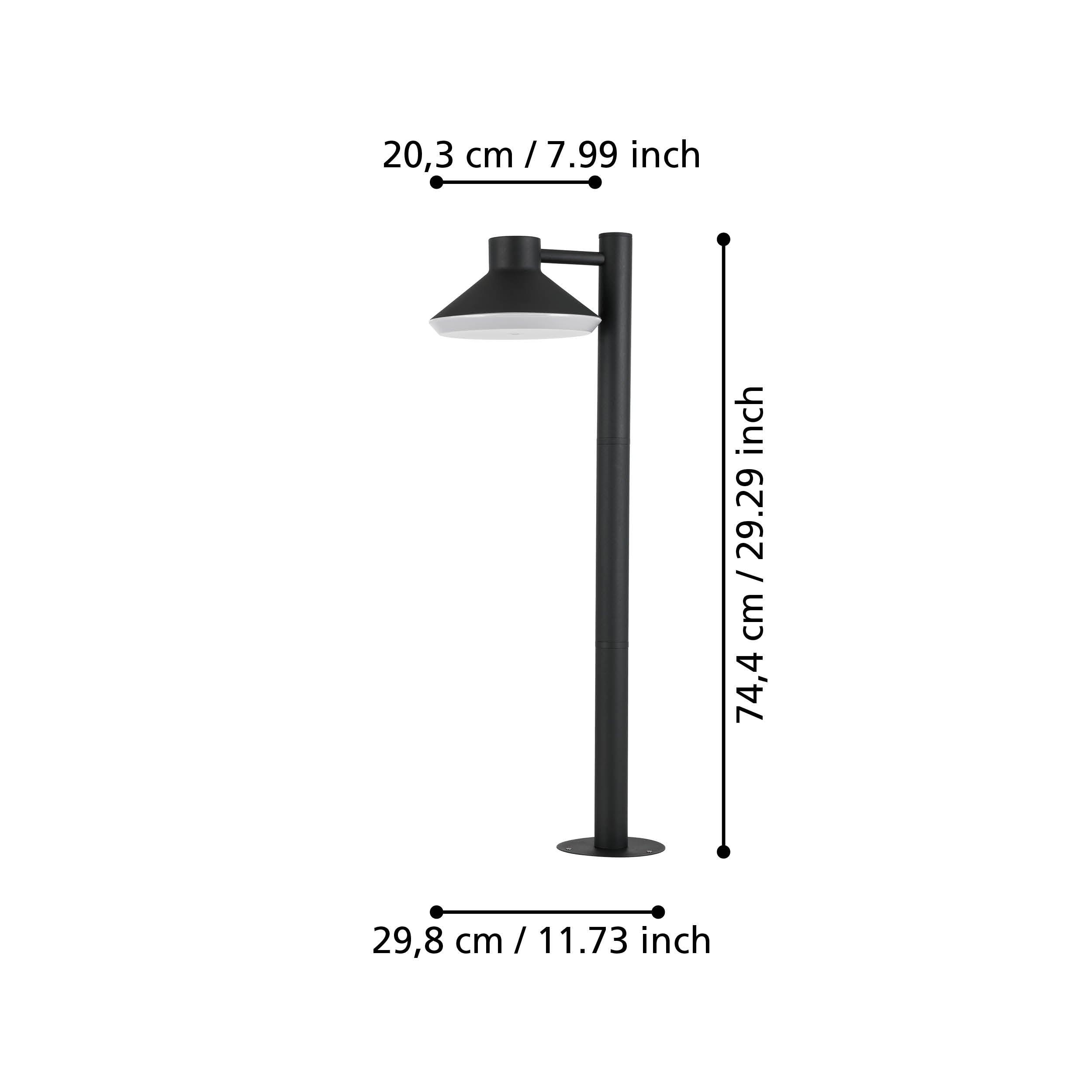 eglo ninnarella ip44 black outdoor pedestal light living room close up