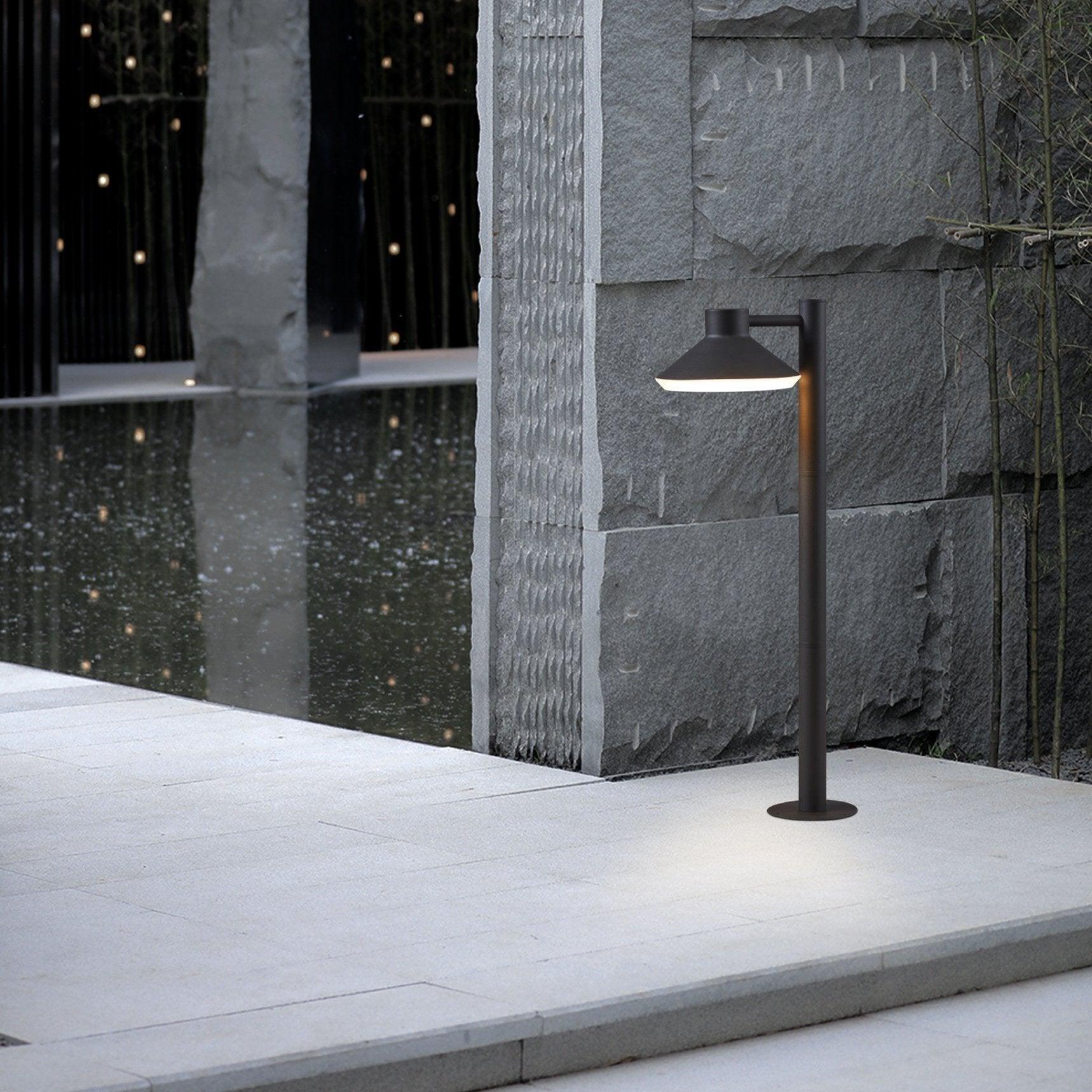 eglo ninnarella ip44 black outdoor pedestal light