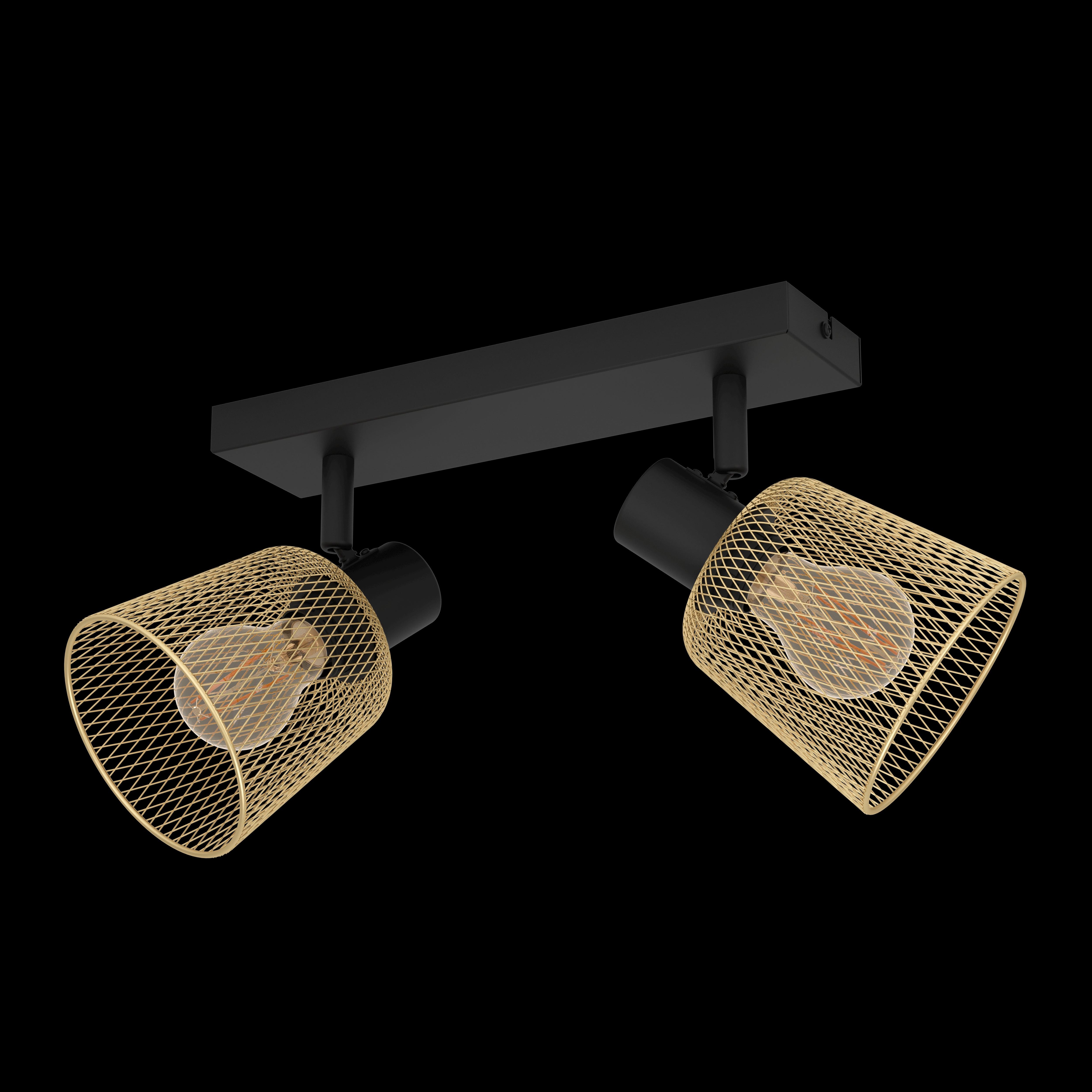eglo coslada brass mess black 2 light bar spotlight Kitchen Lighting Close Up