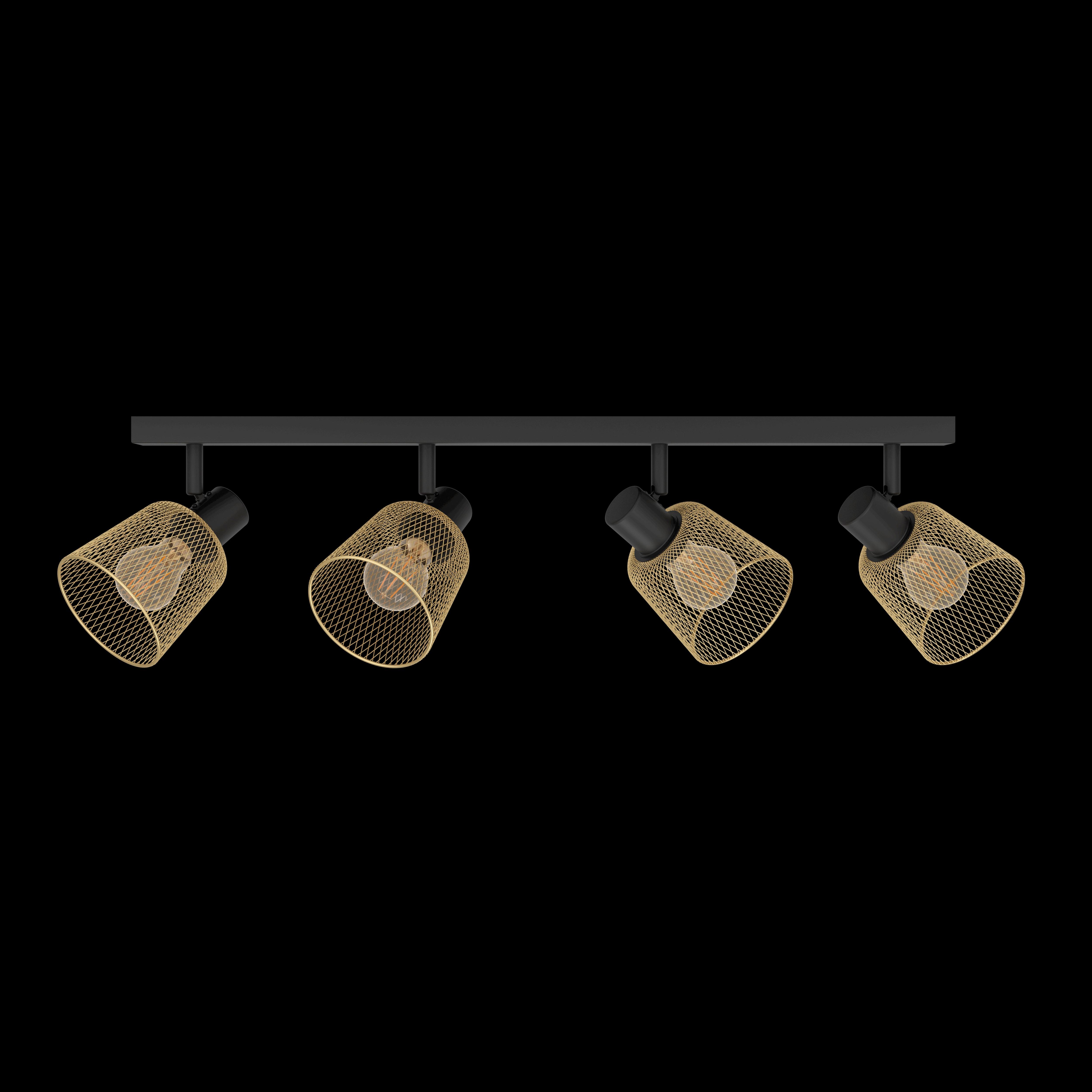 eglo coslada brass mess black 4 light bar spotlight living room image