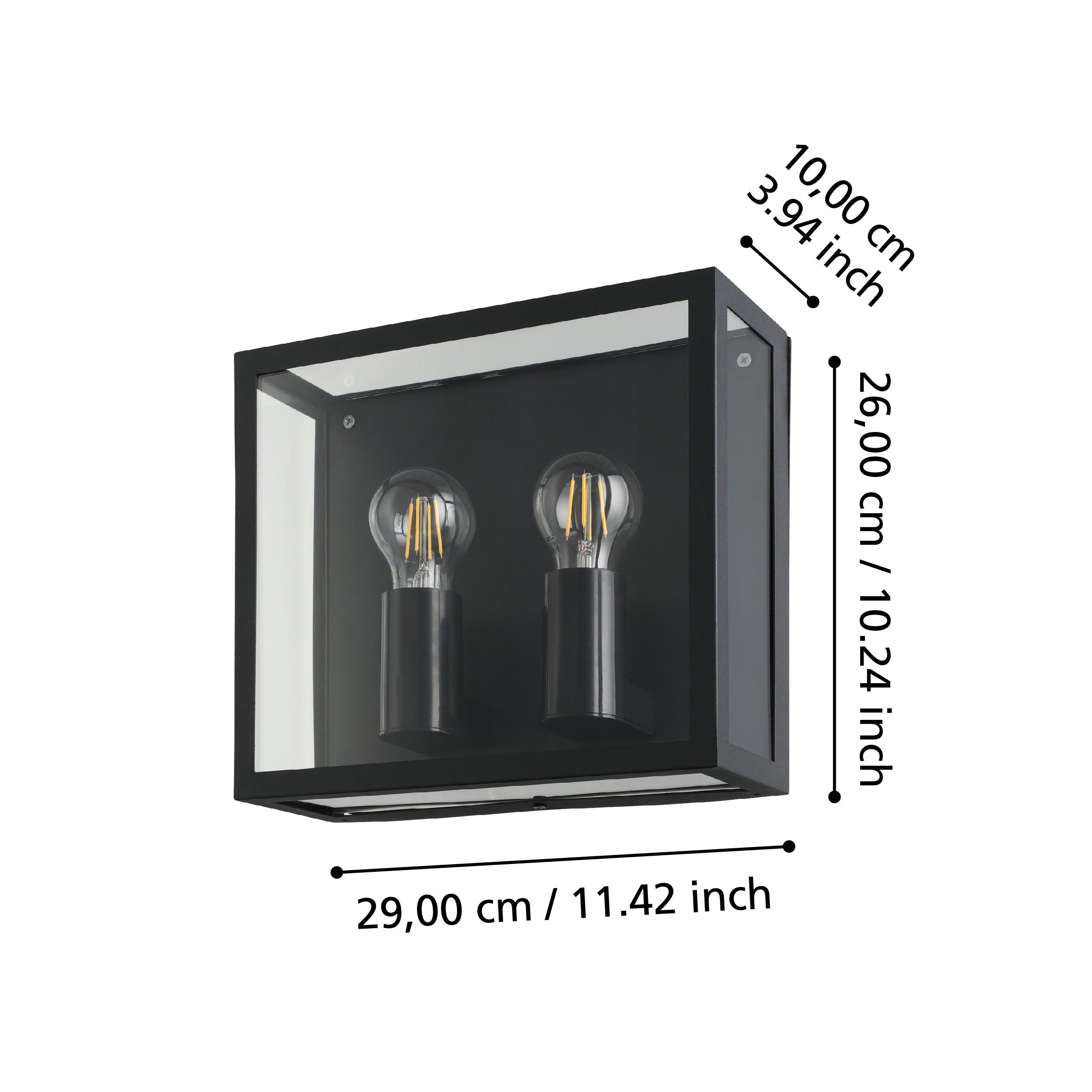 eglo alamonte 1 ip44 2 light black outdoor wall light Kitchen Lighting Close Up