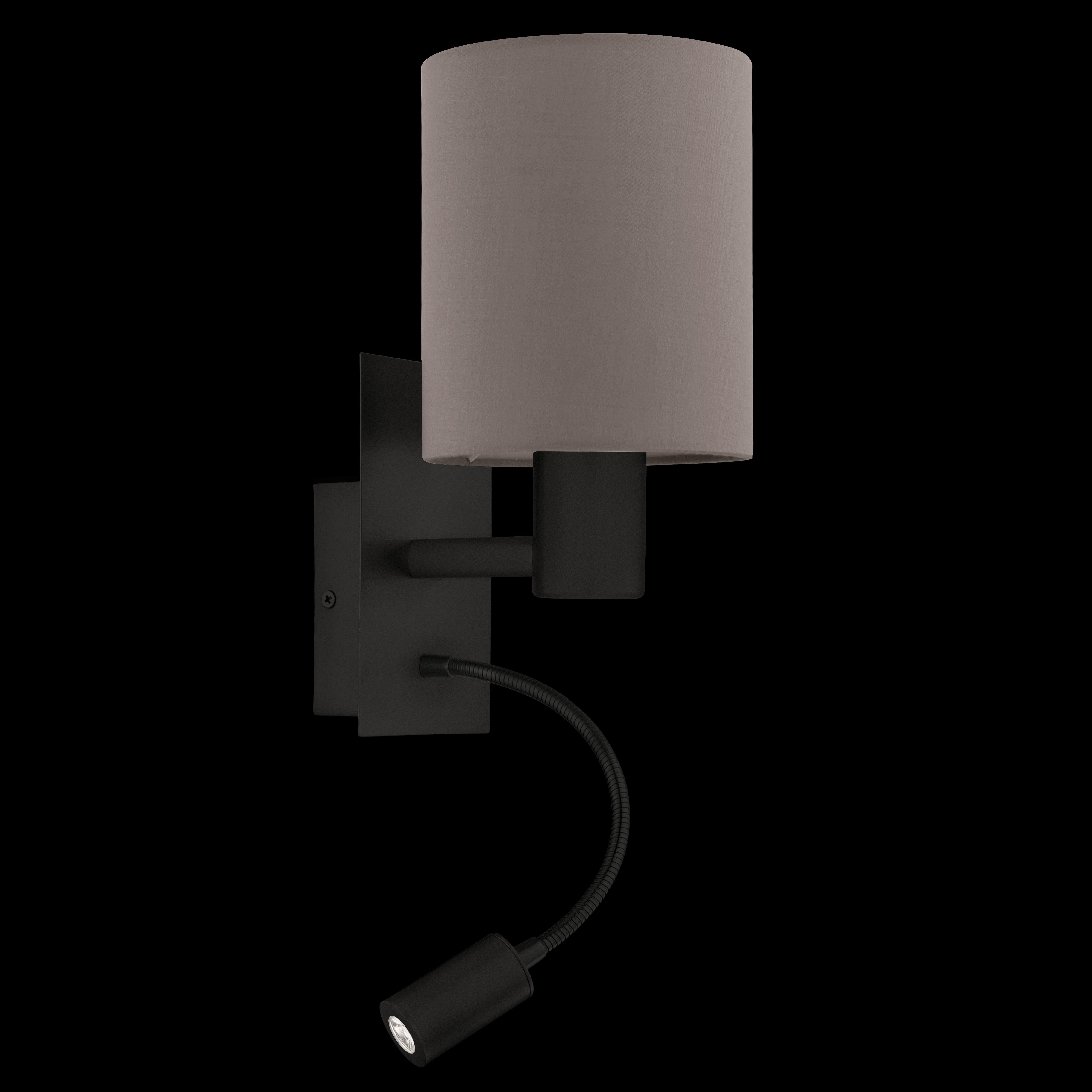 eglo pasteri black wall light with reading light living room image
