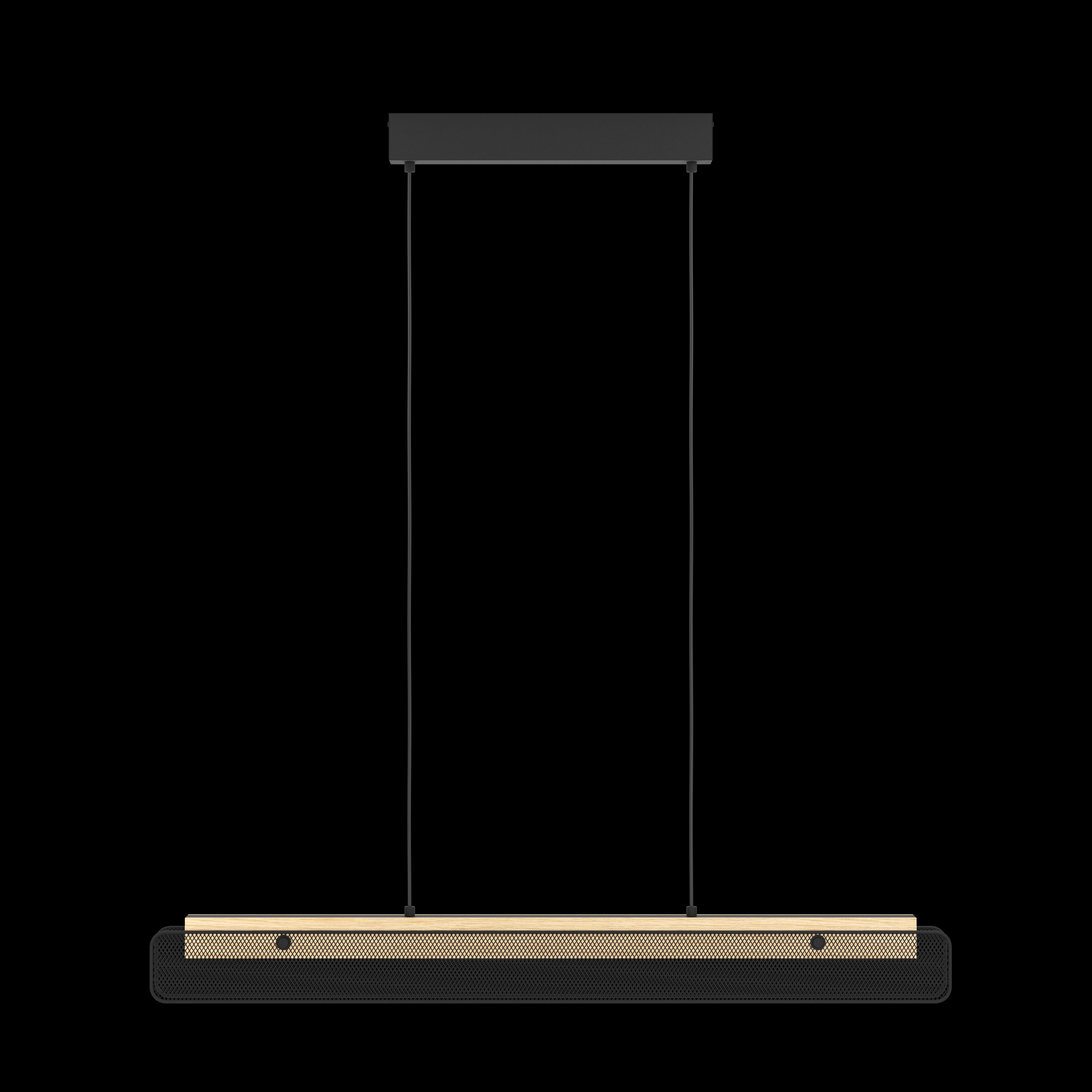 eglo connect kokomo z smart led rubberwood black metal mesh pendant living room image
