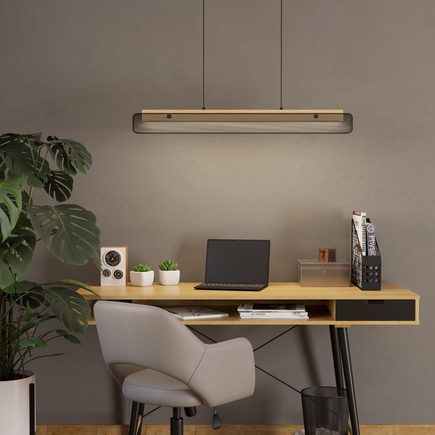eglo connect kokomo z smart led rubberwood black metal mesh pendant
