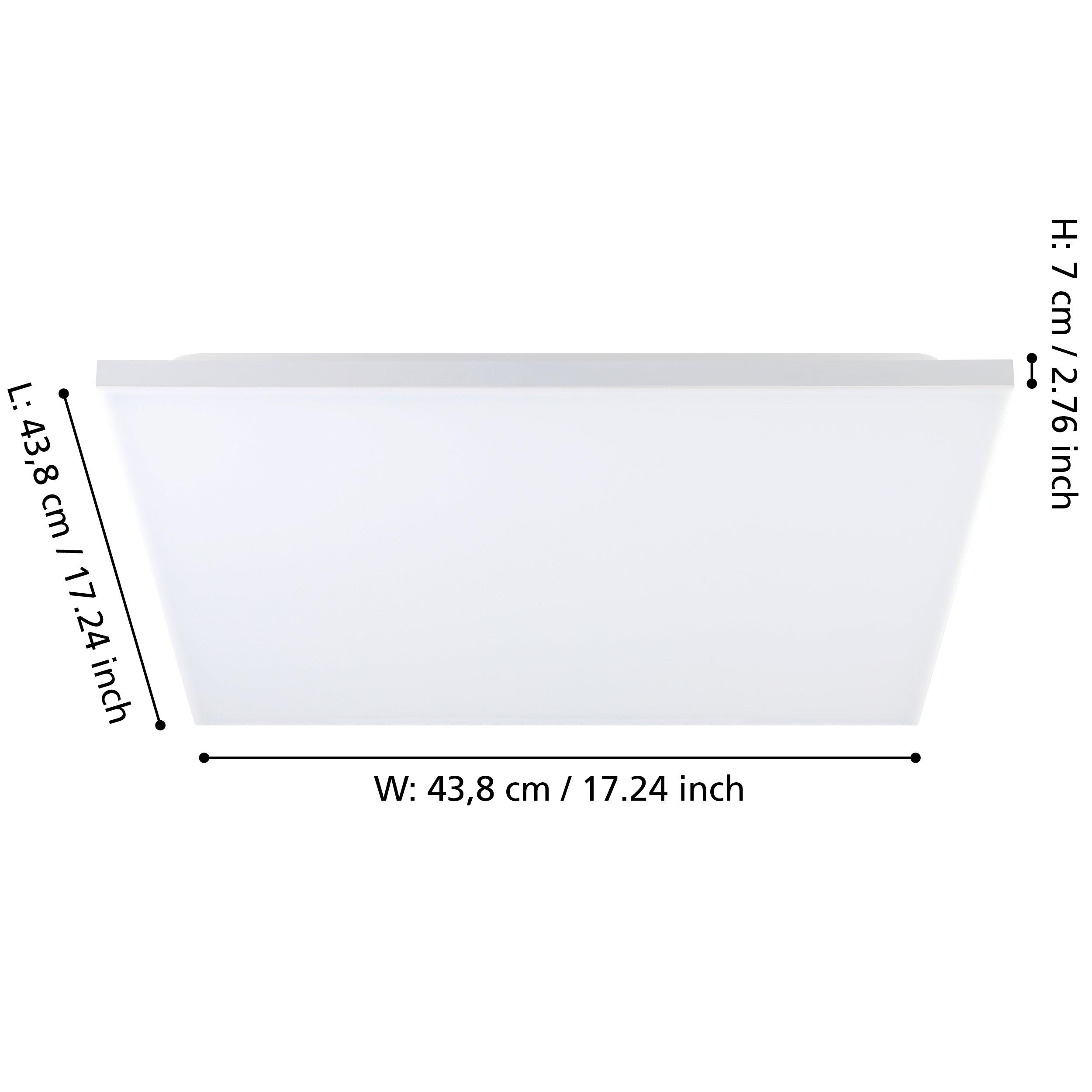 eglo turcona b led square white ceiling flush 44cm kitchen lighting