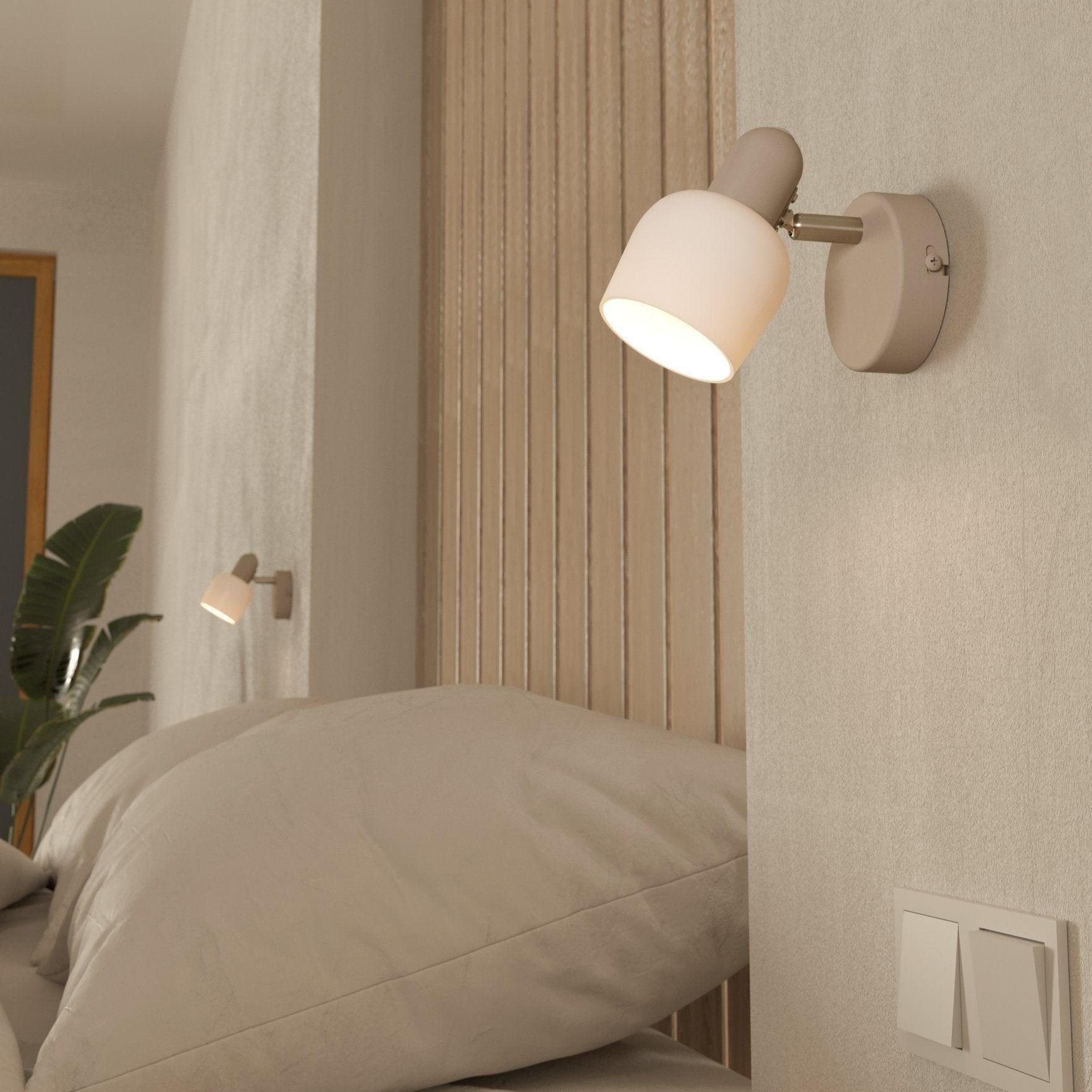 eglo corato sand white glass wall spotlight