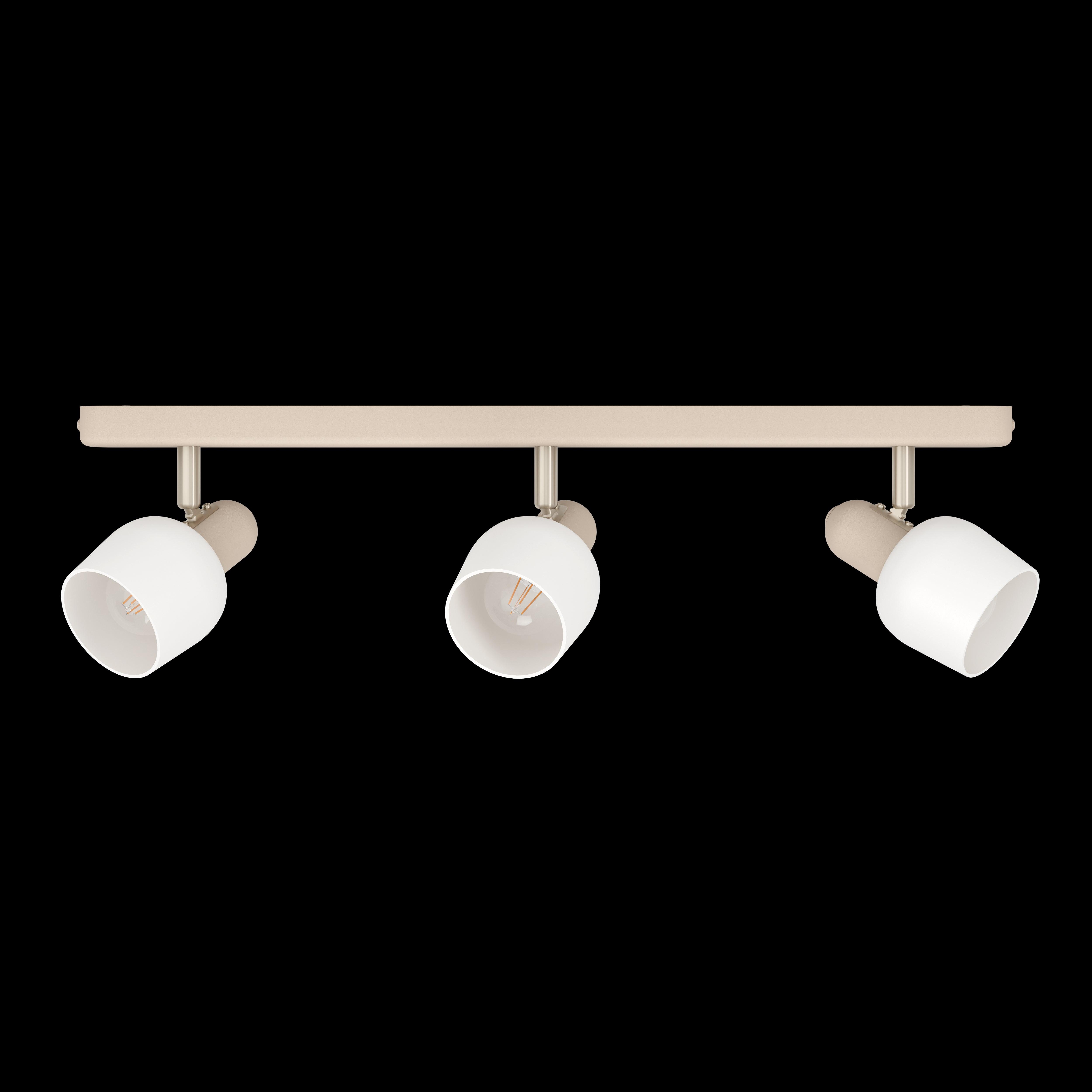 eglo corato sand white glass 3 light bar spotlight living room image