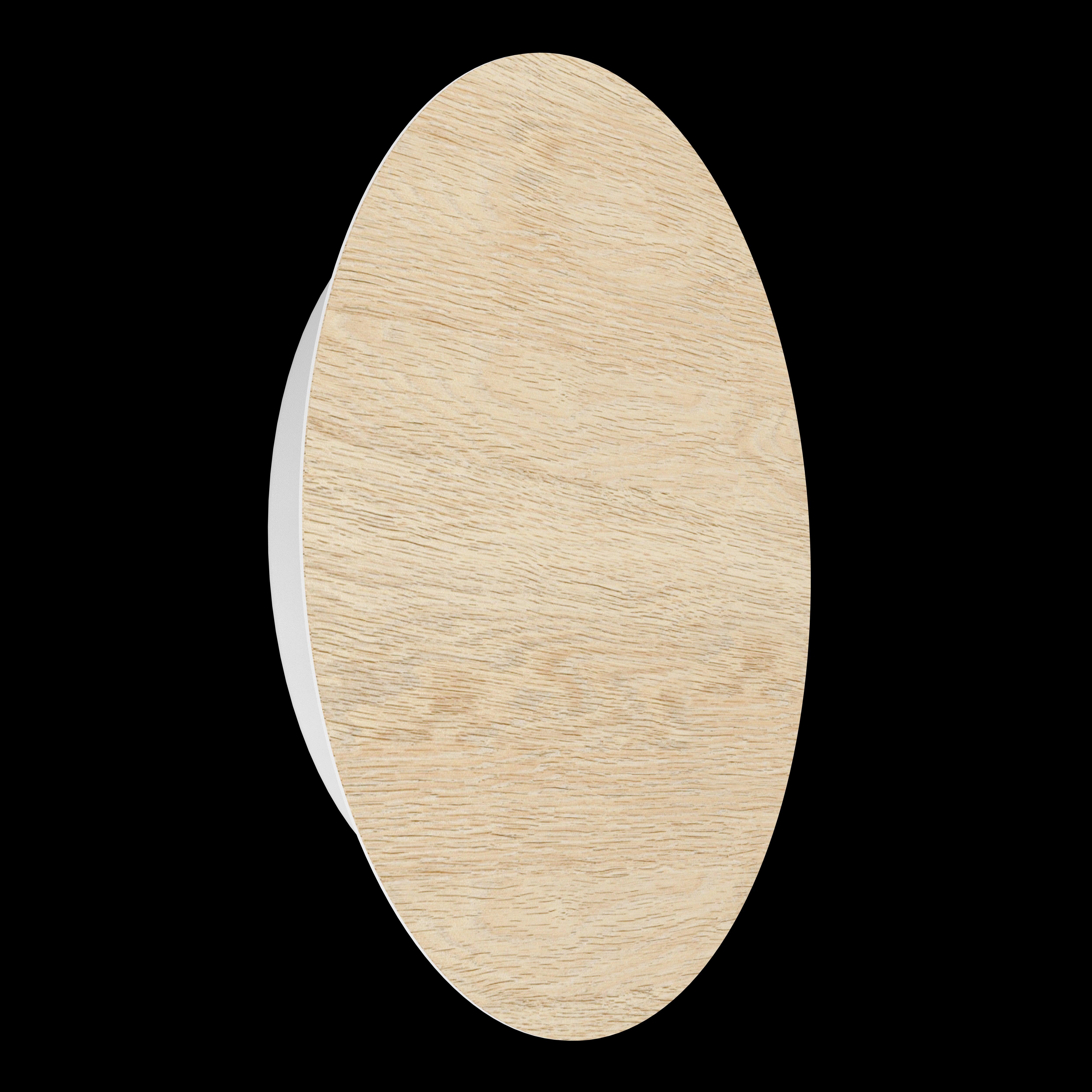 eglo alamilo circular wooden led wall light 22cm living room image