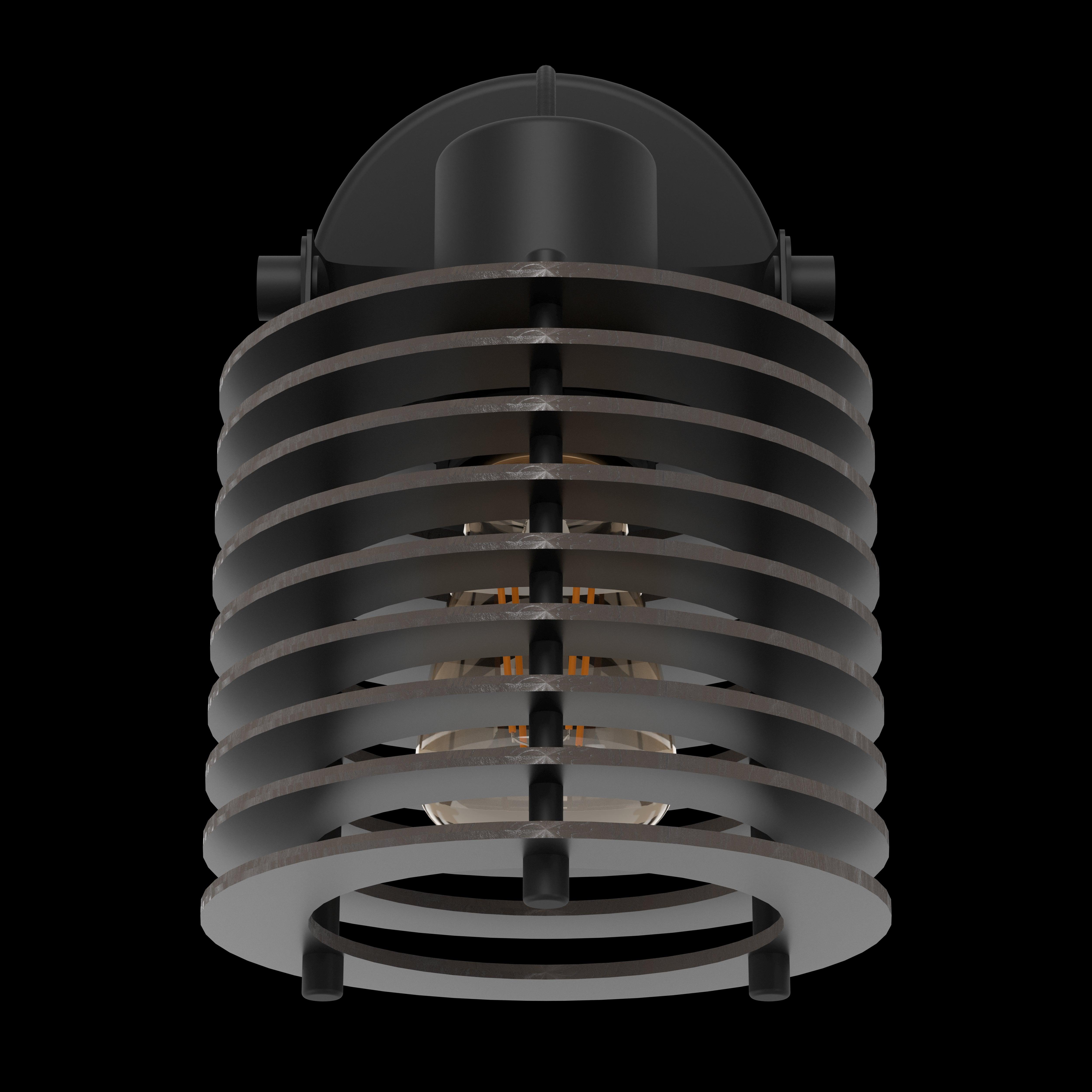 eglo segovia black steel wood wall spotlight Kitchen Lighting Close Up