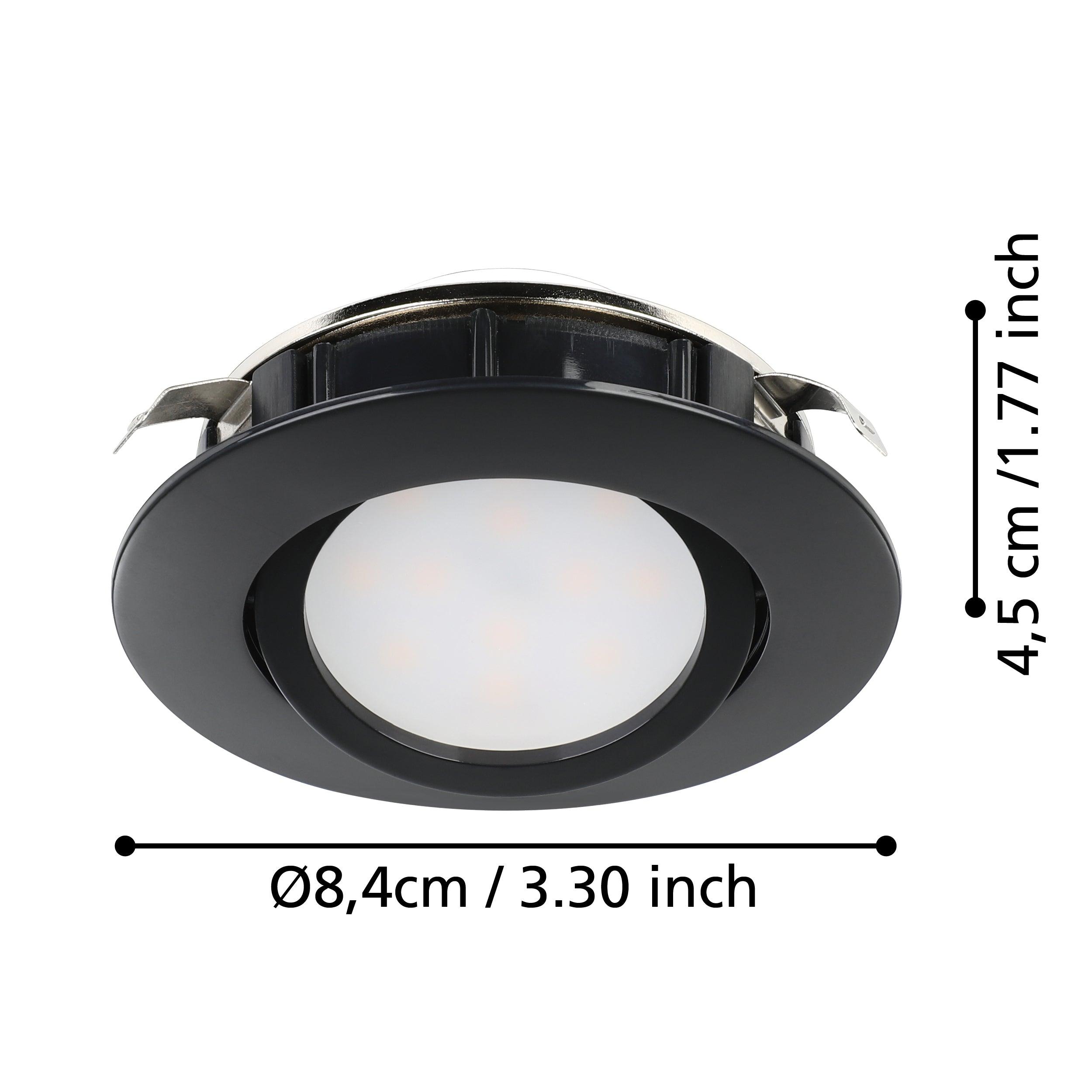 eglo pineda black led recessed ceiling spot light 8 4cm kitchen lighting