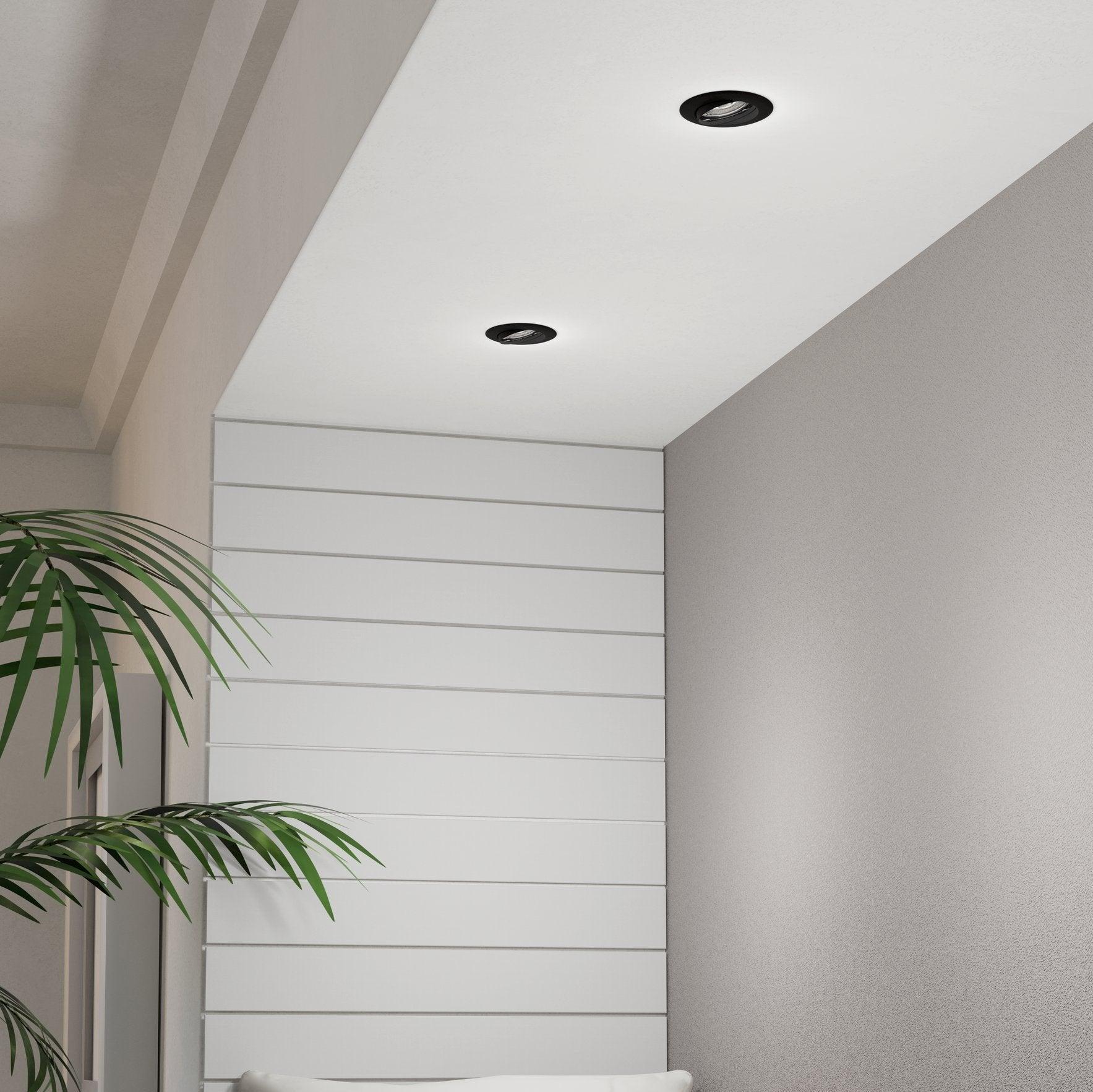 eglo peneto set of 3 black recessed spot lights 7 8cm living room image