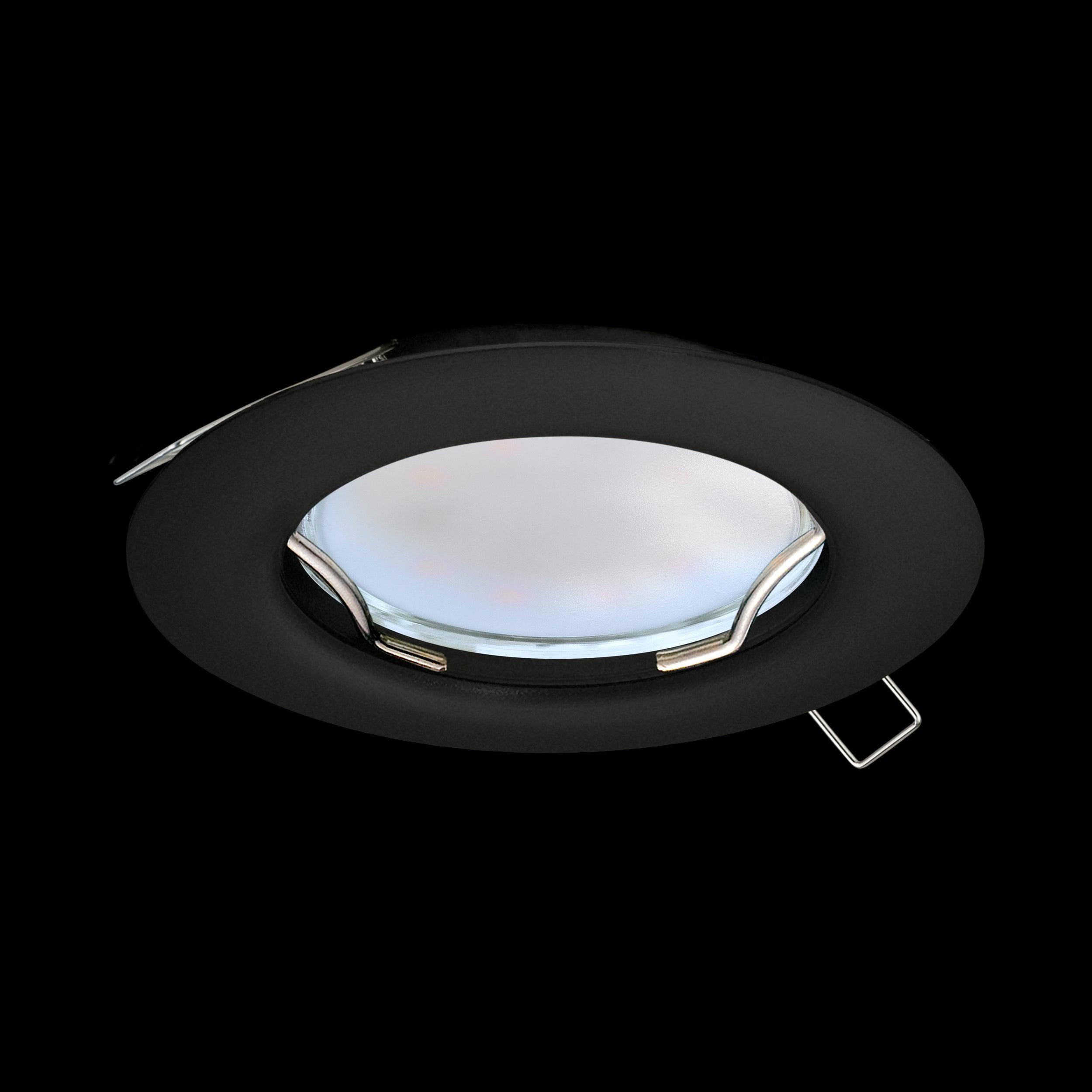 eglo peneto black recessed spot light 7 8cm living room image