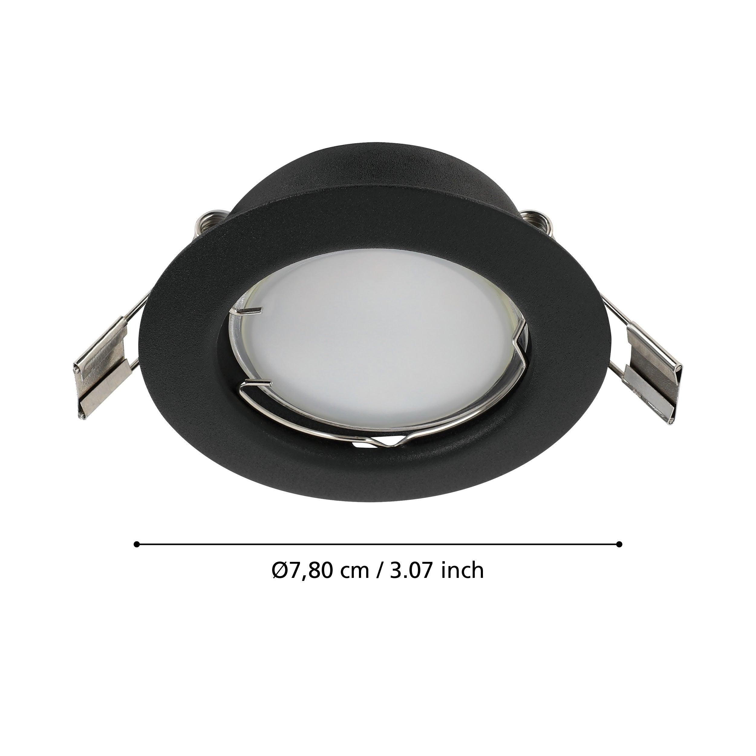 eglo peneto black recessed spot light 7 8cm living room close up