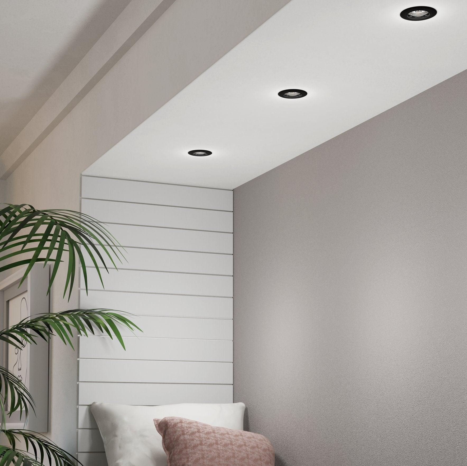 eglo peneto set of 3 black recessed spot lights 8 7cm