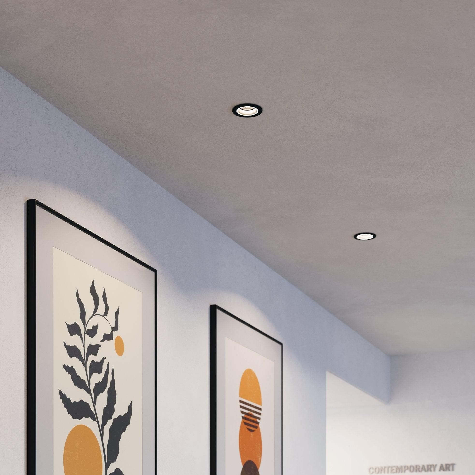 eglo carosso z black round smart led recessed spot light