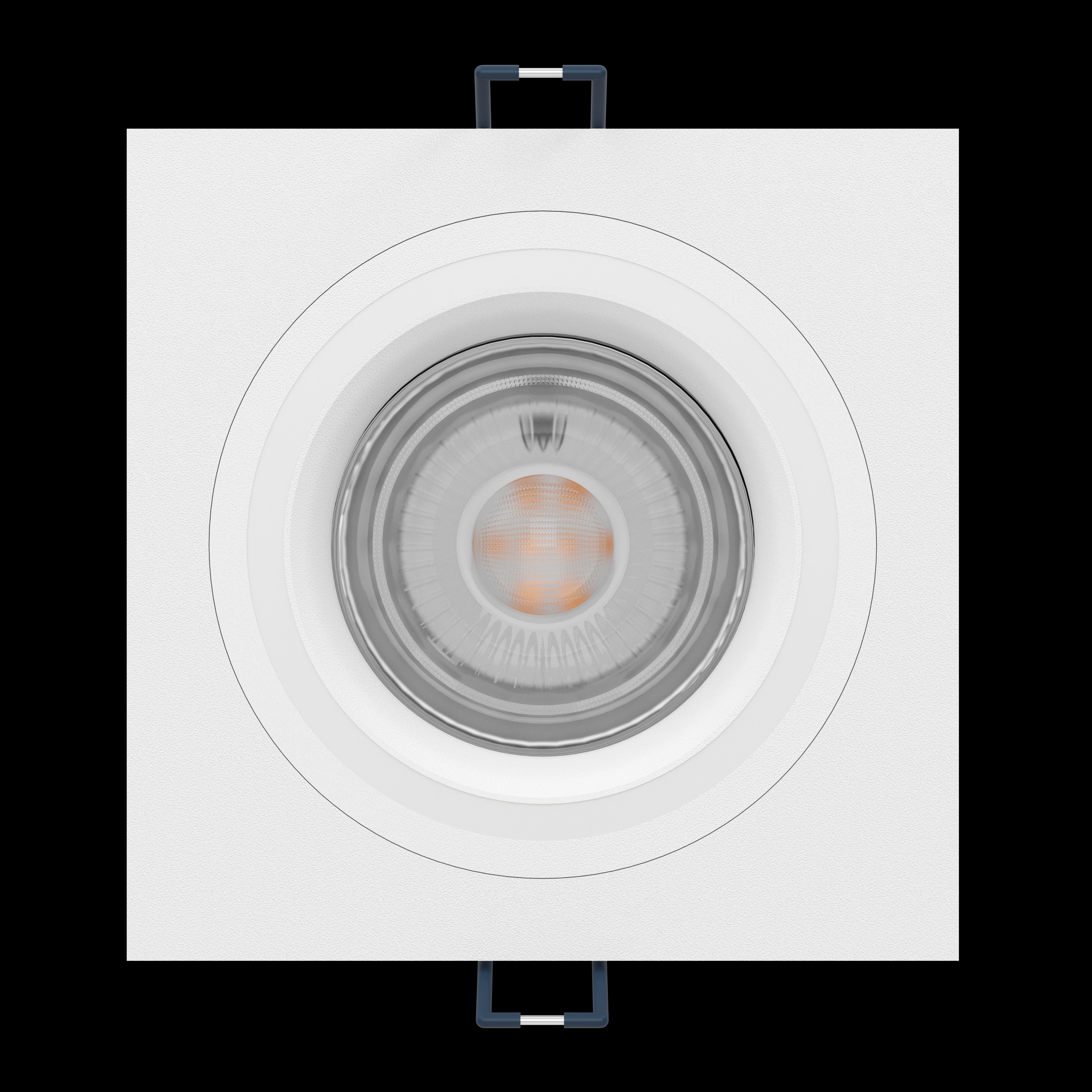 eglo carosso z white square led smart recessed spot light living room close up