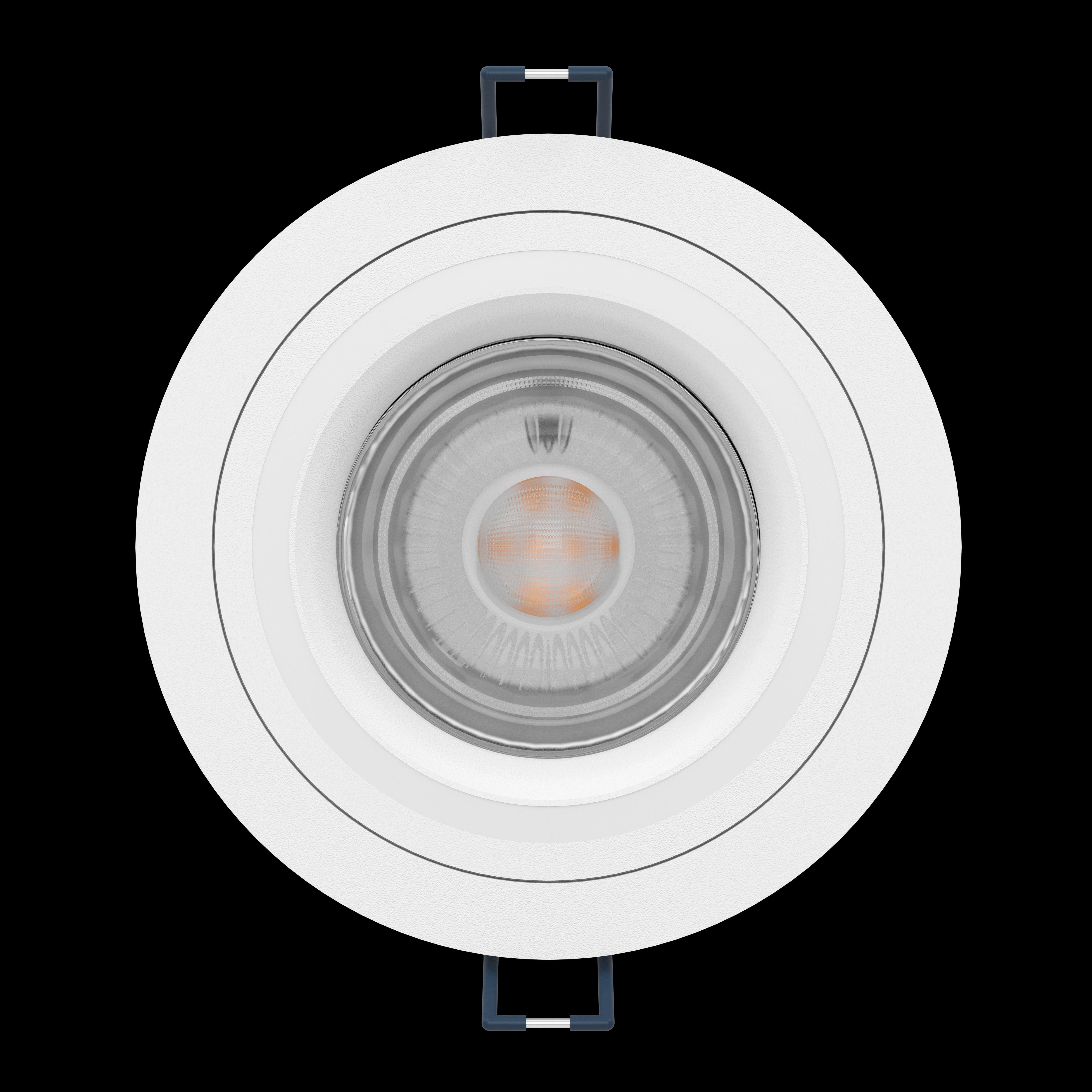 eglo carosso z round white smart led recessed spot light living room close up