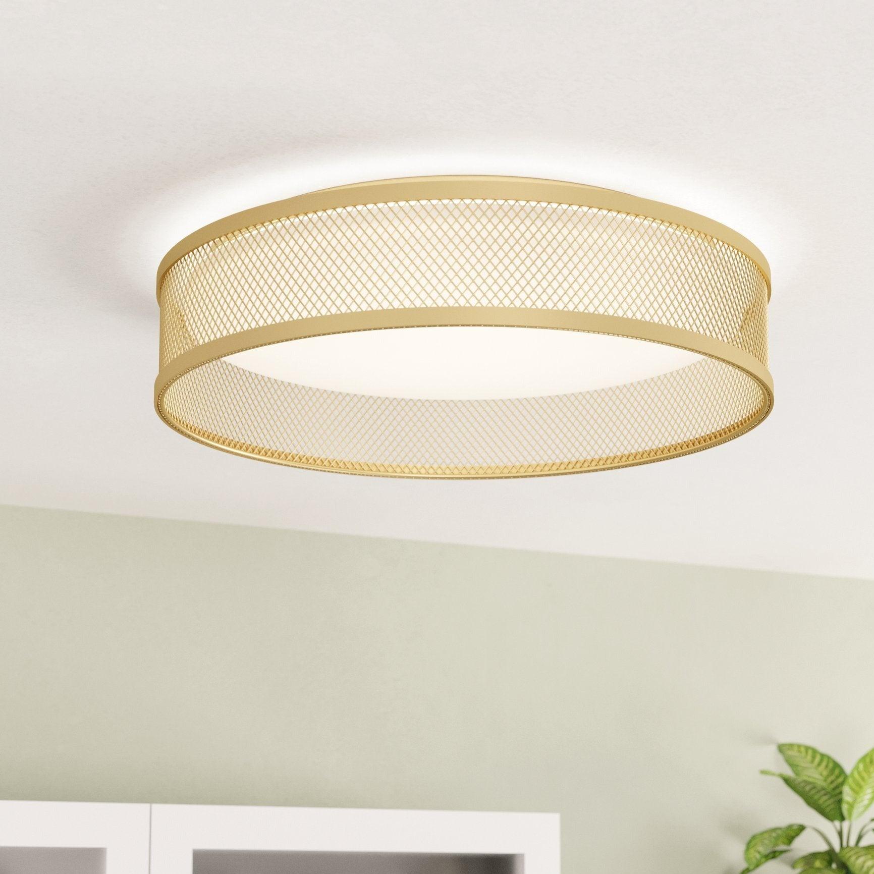 eglo luppineria led brass mesh ceiling flush 38 5cm