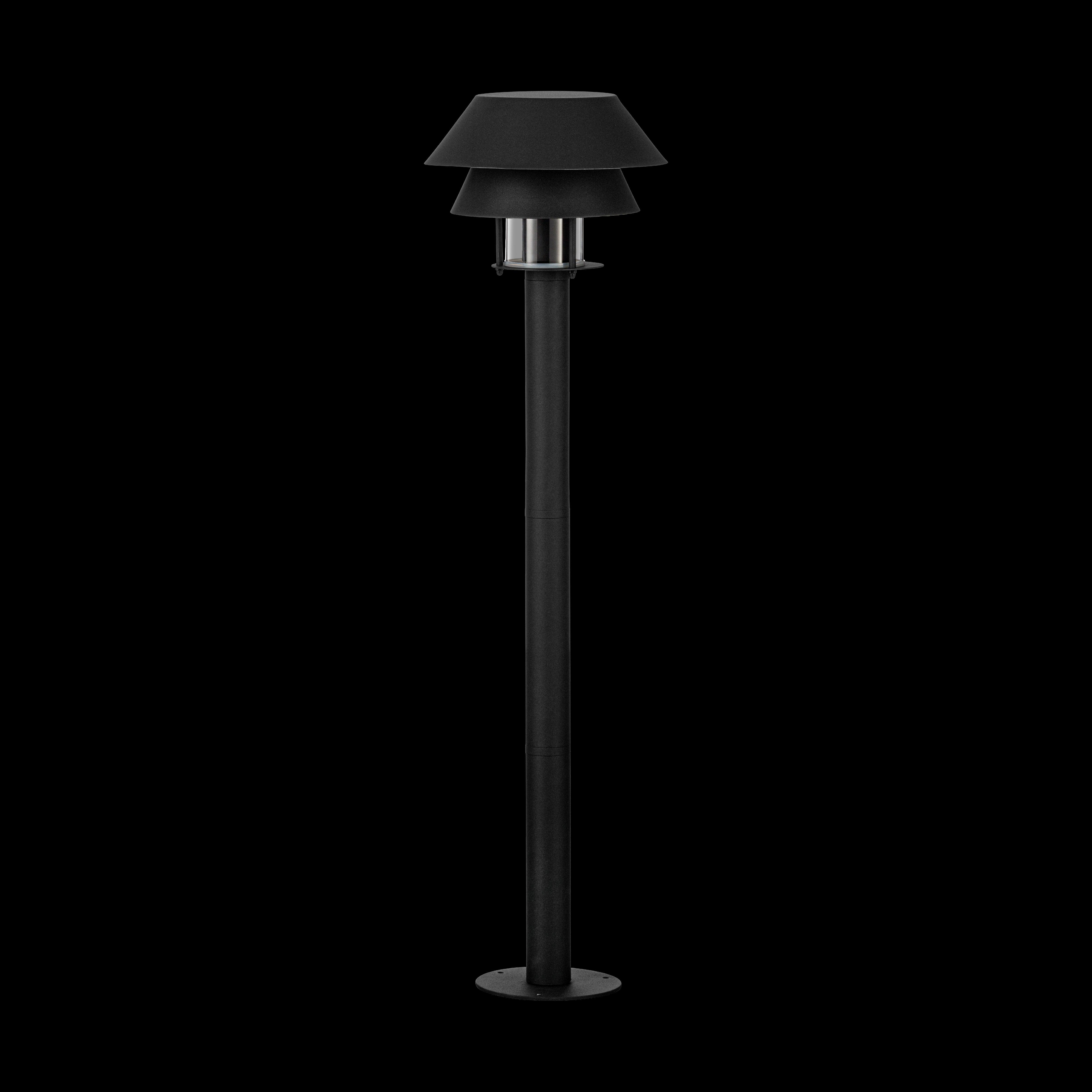 eglo chiappera ip65 black bollard pathway light living room close up