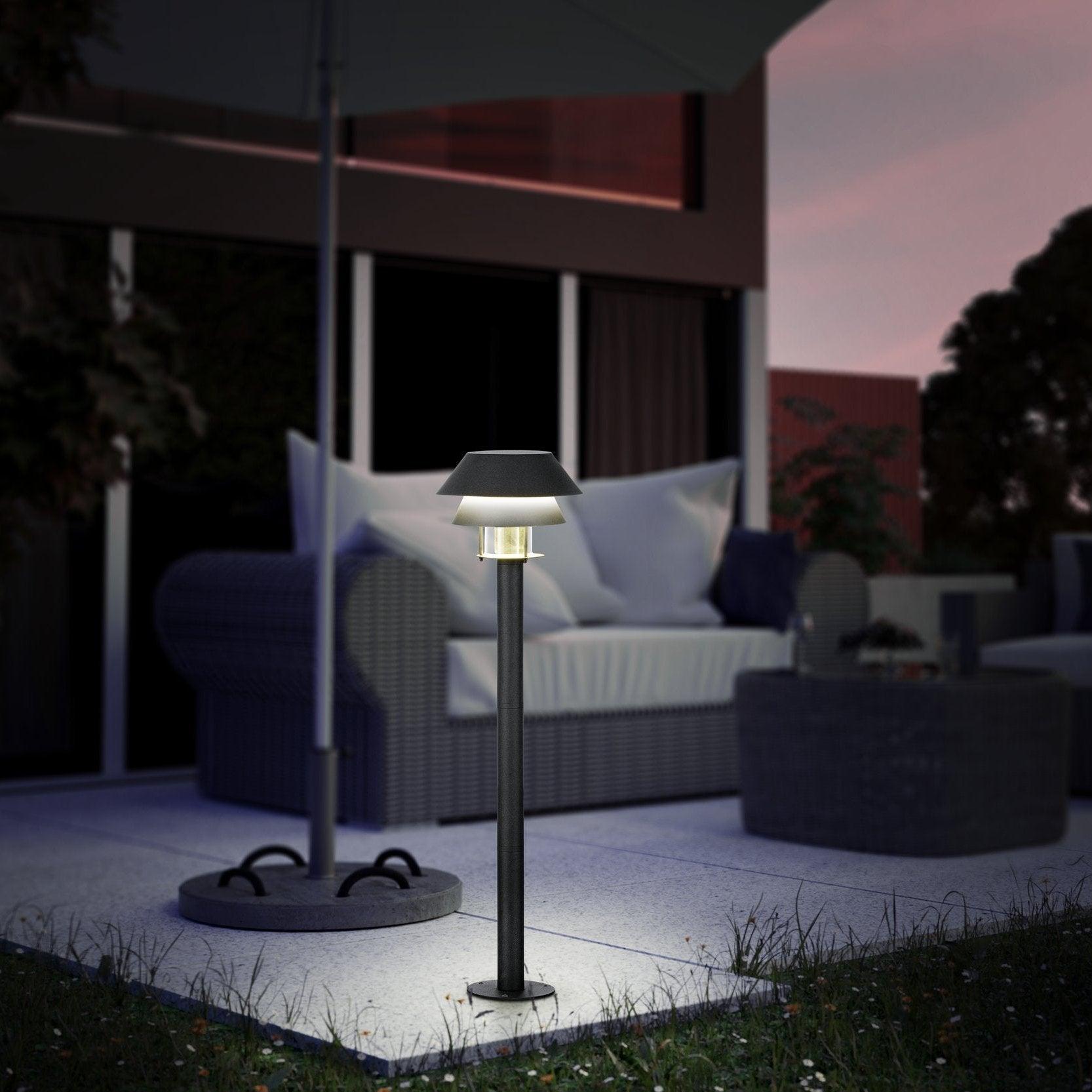 eglo chiappera ip65 black bollard pathway light