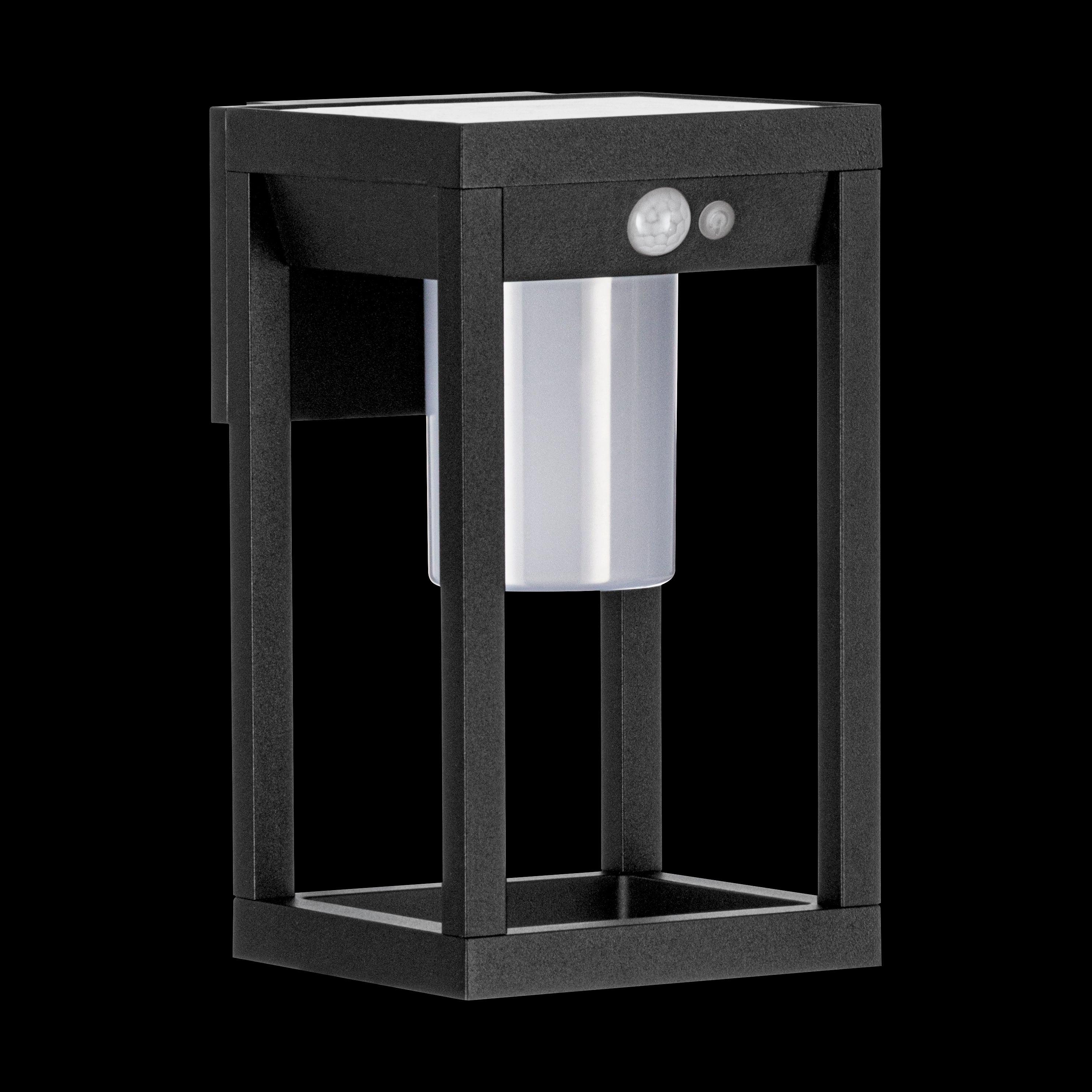 eglo martano black solar wall light ip44 living room image