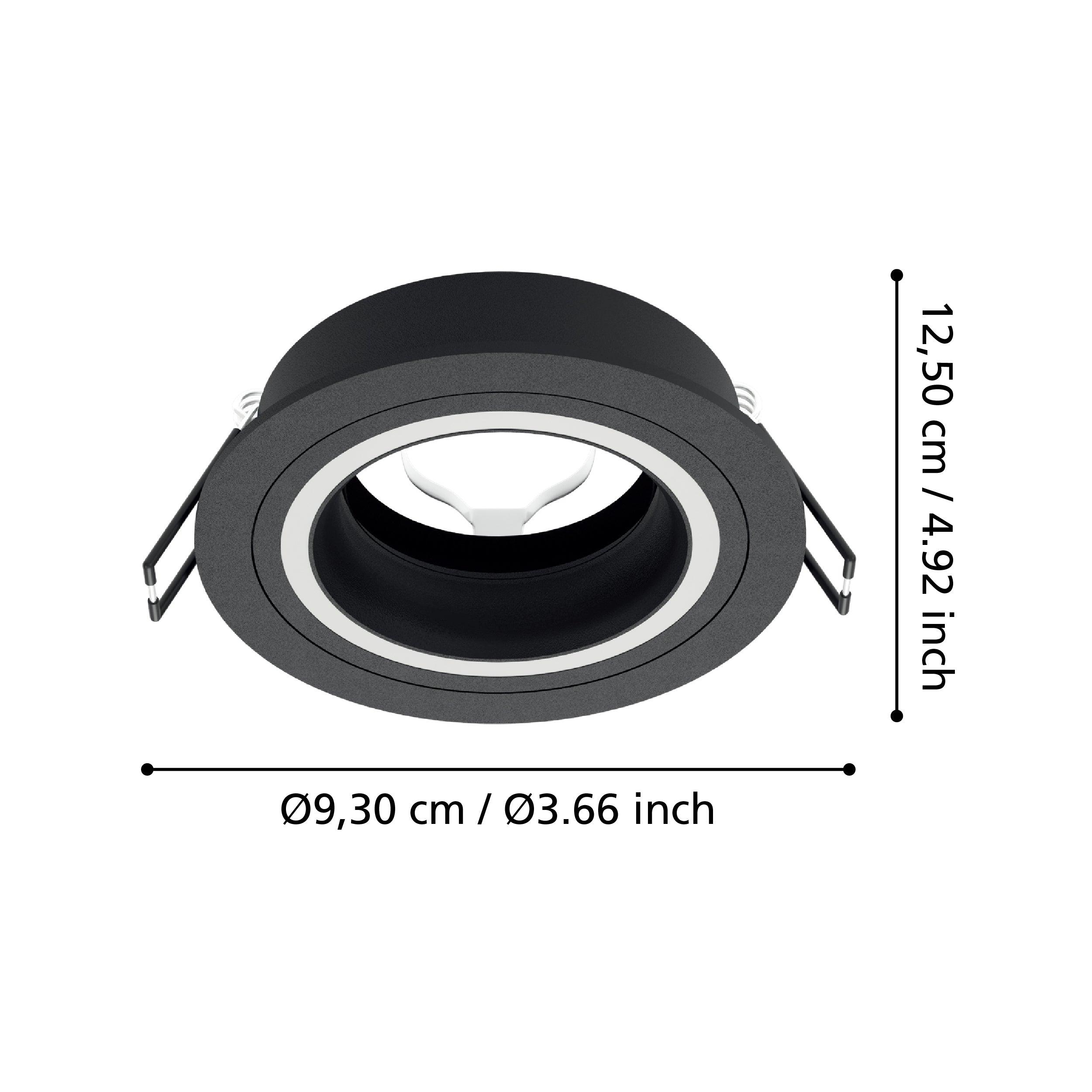 eglo carosso round black white recessed spot light kitchen lighting