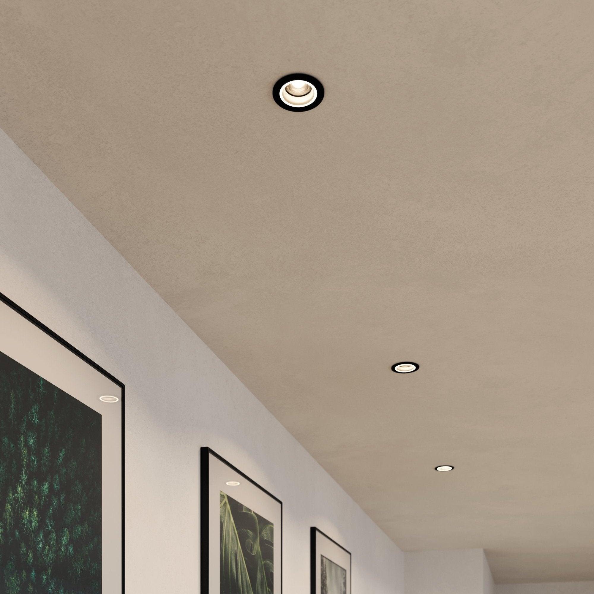 eglo carosso round black white recessed spot light