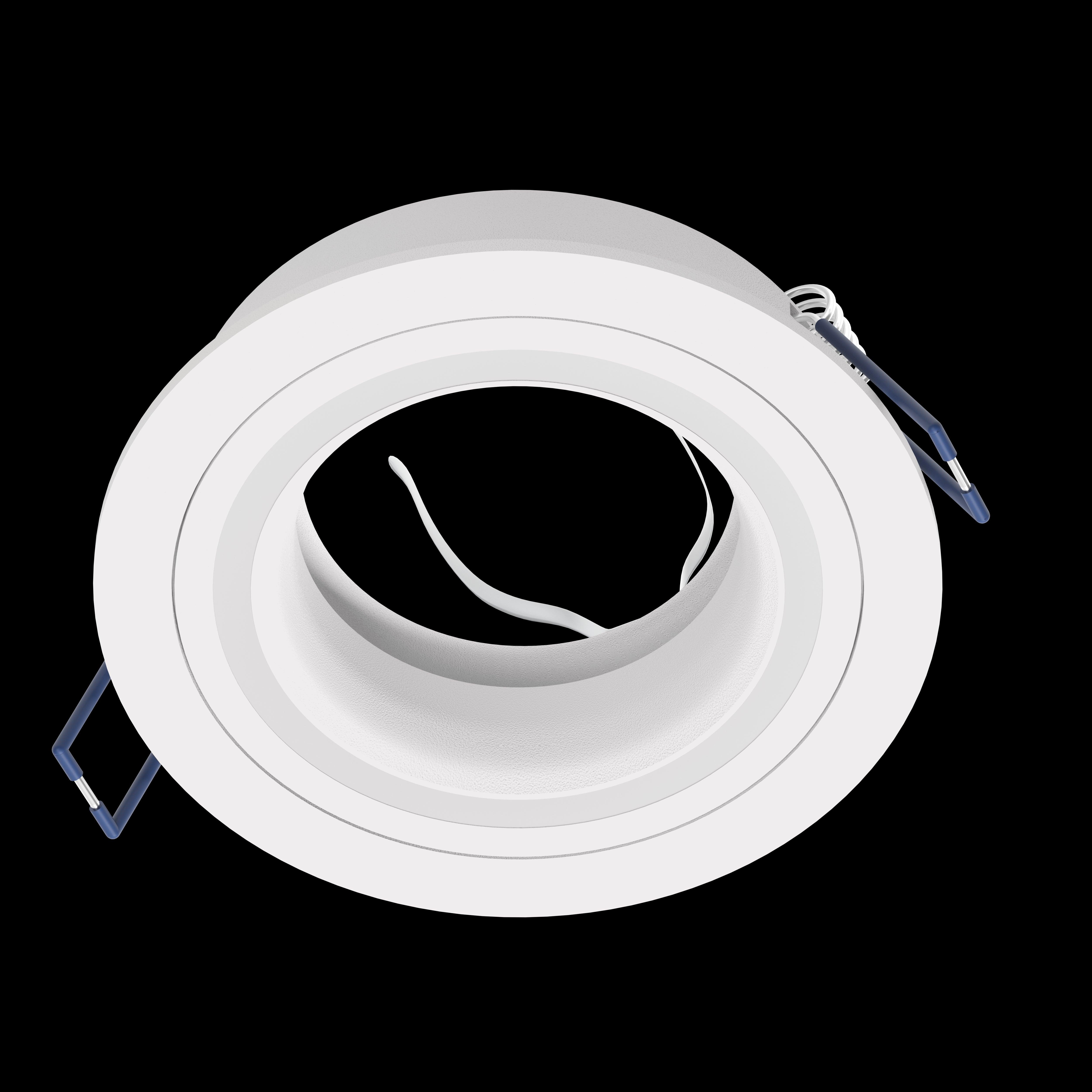 eglo carosso white round recessed spot light living room close up