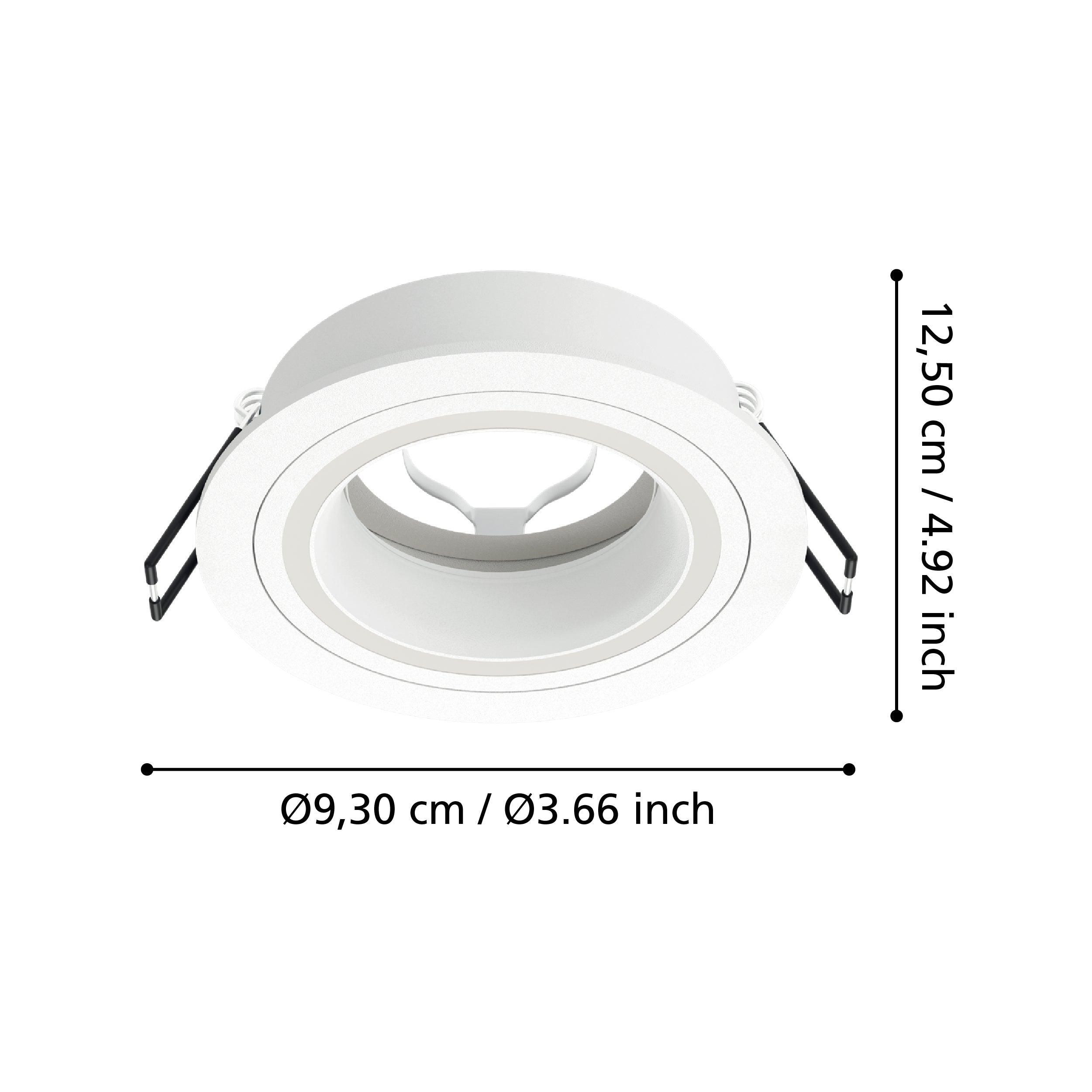 eglo carosso white round recessed spot light Kitchen Lighting Close Up