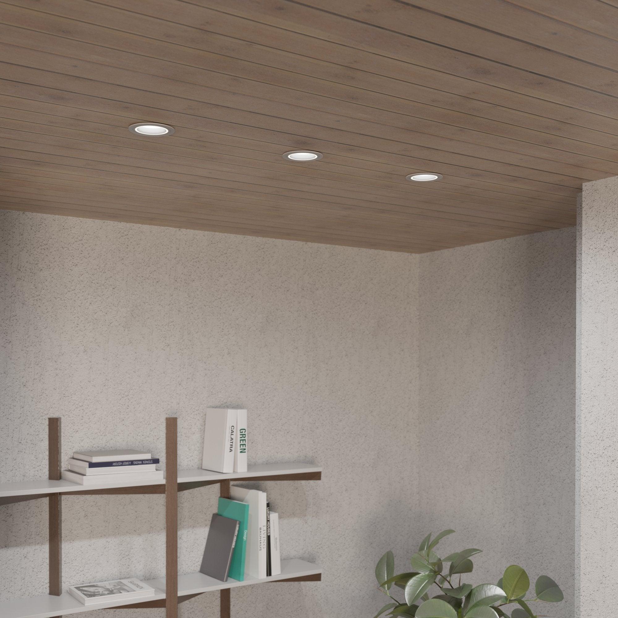 eglo carosso white round recessed spot light